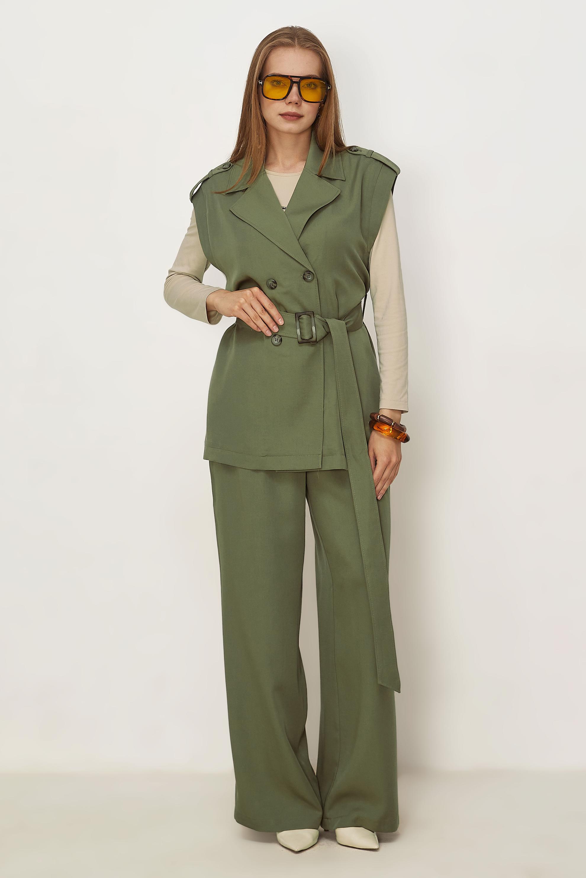 Hijab clothing KHAKI BELTED PANTSUIT 46392