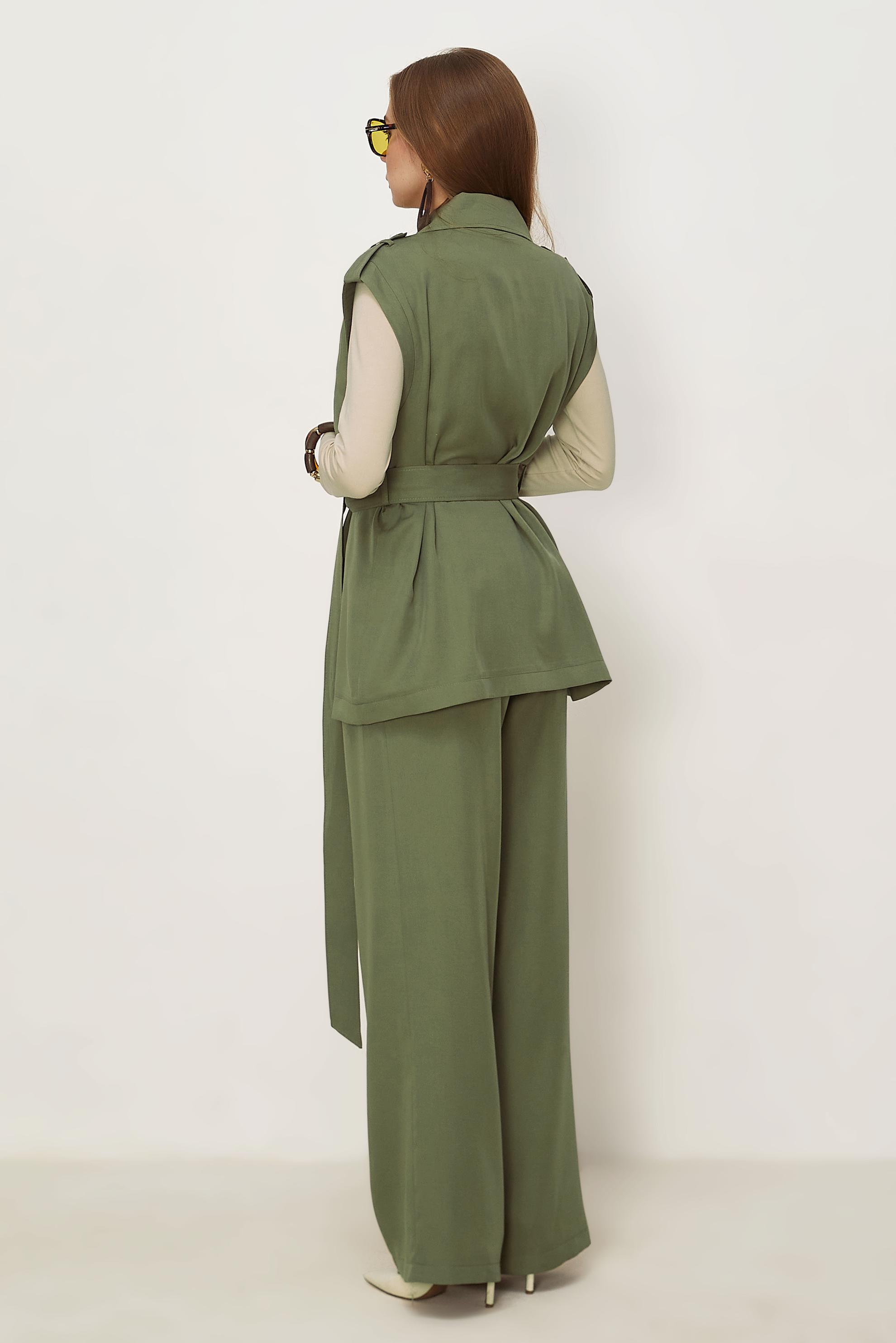 Hijab clothing KHAKI BELTED PANTSUIT 46392