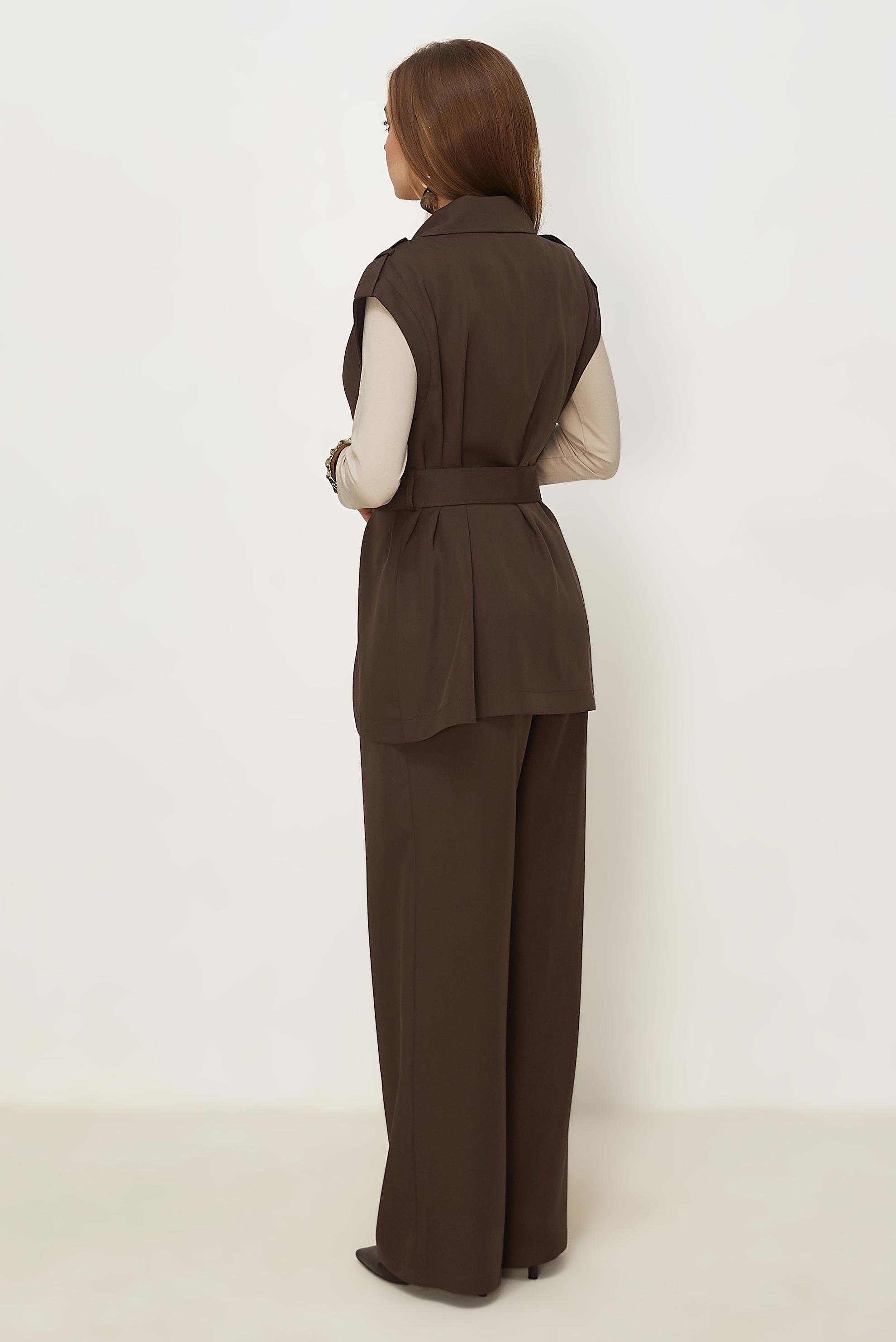 Hijab clothing BROWN BELTED PANTSUIT 46392