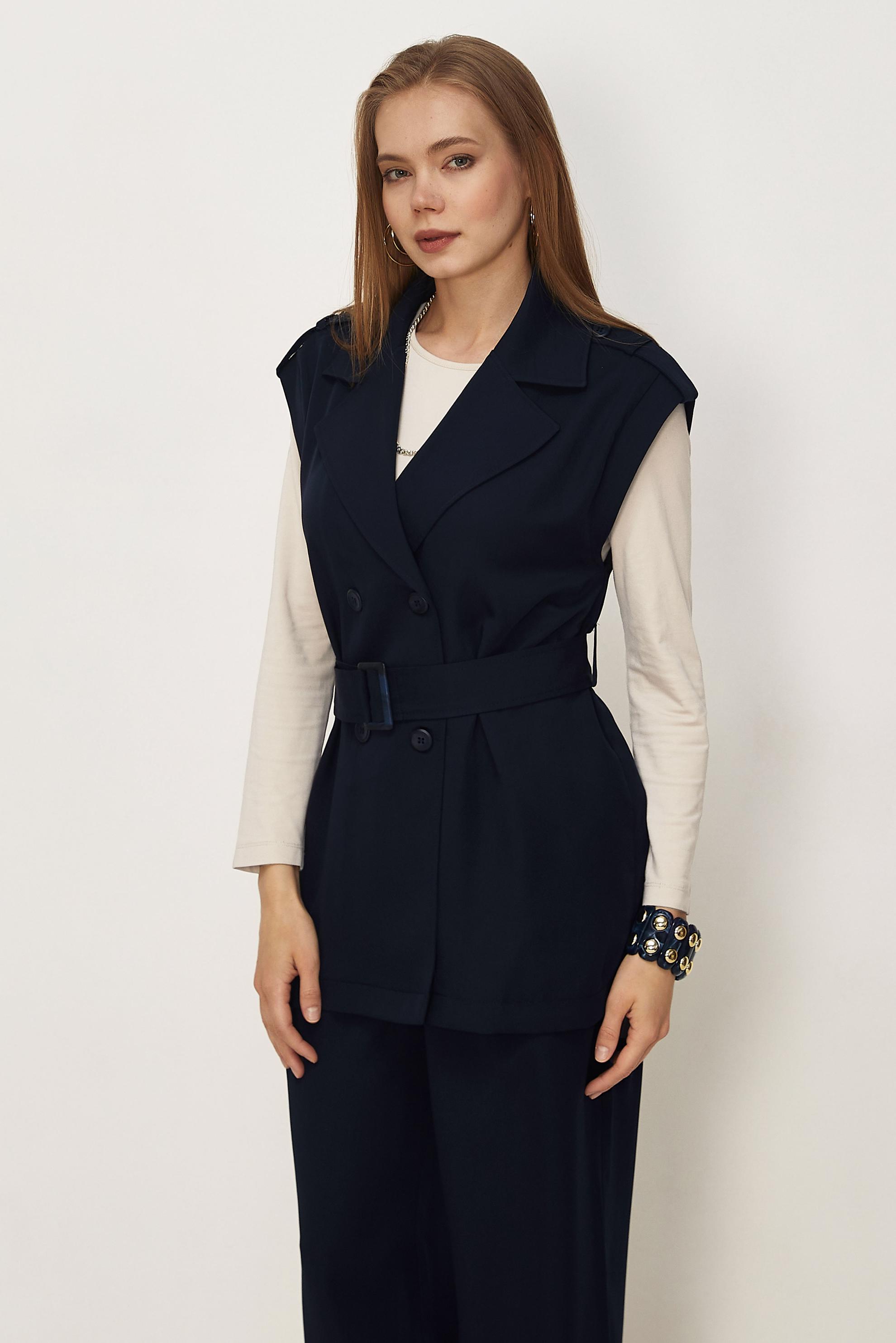 Hijab clothing NAVY BLUE BELTED PANTSUIT 46392