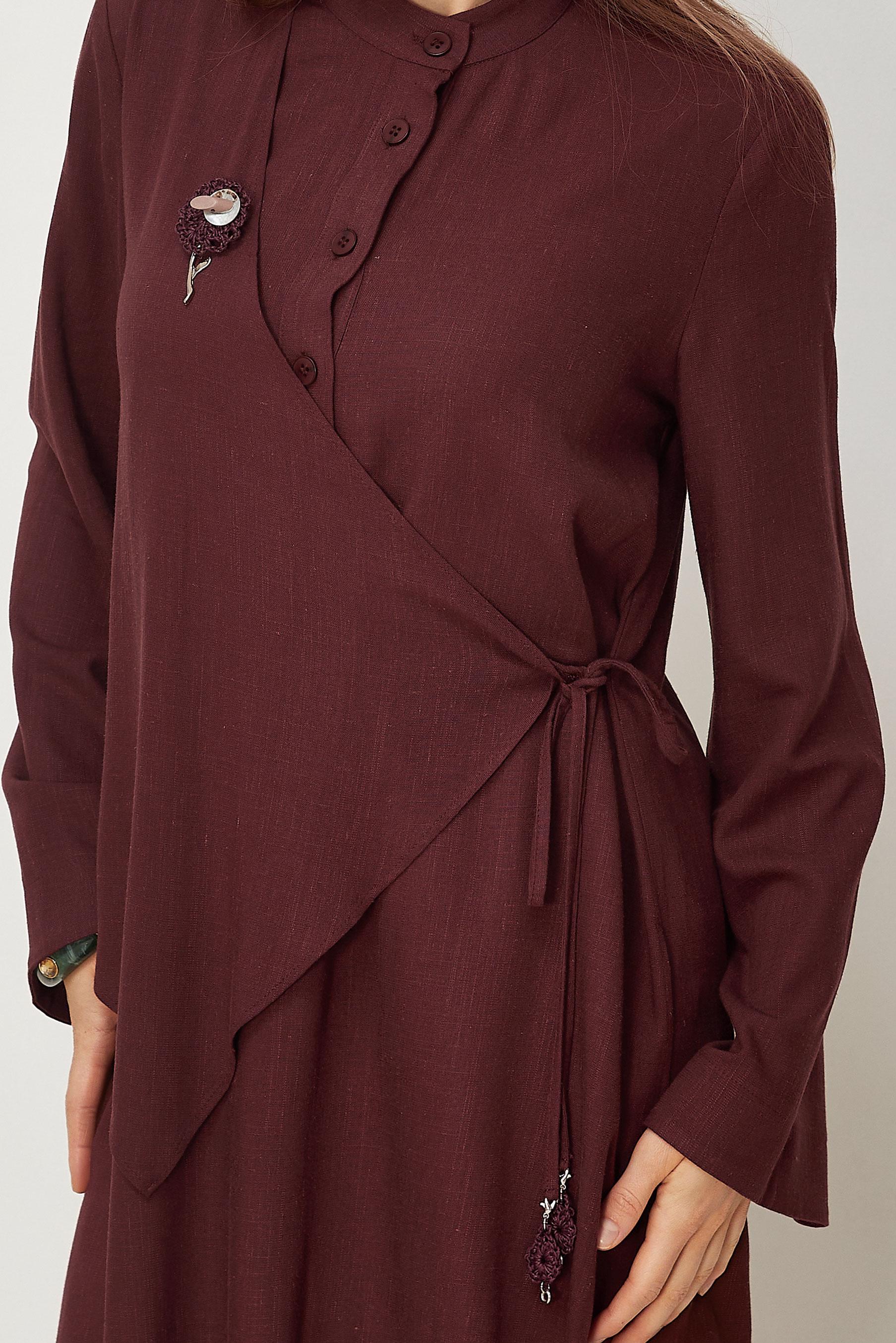 Hijab clothing BEIGE ASYMMETRICAL CUT LINEN PANTSUIT 46437