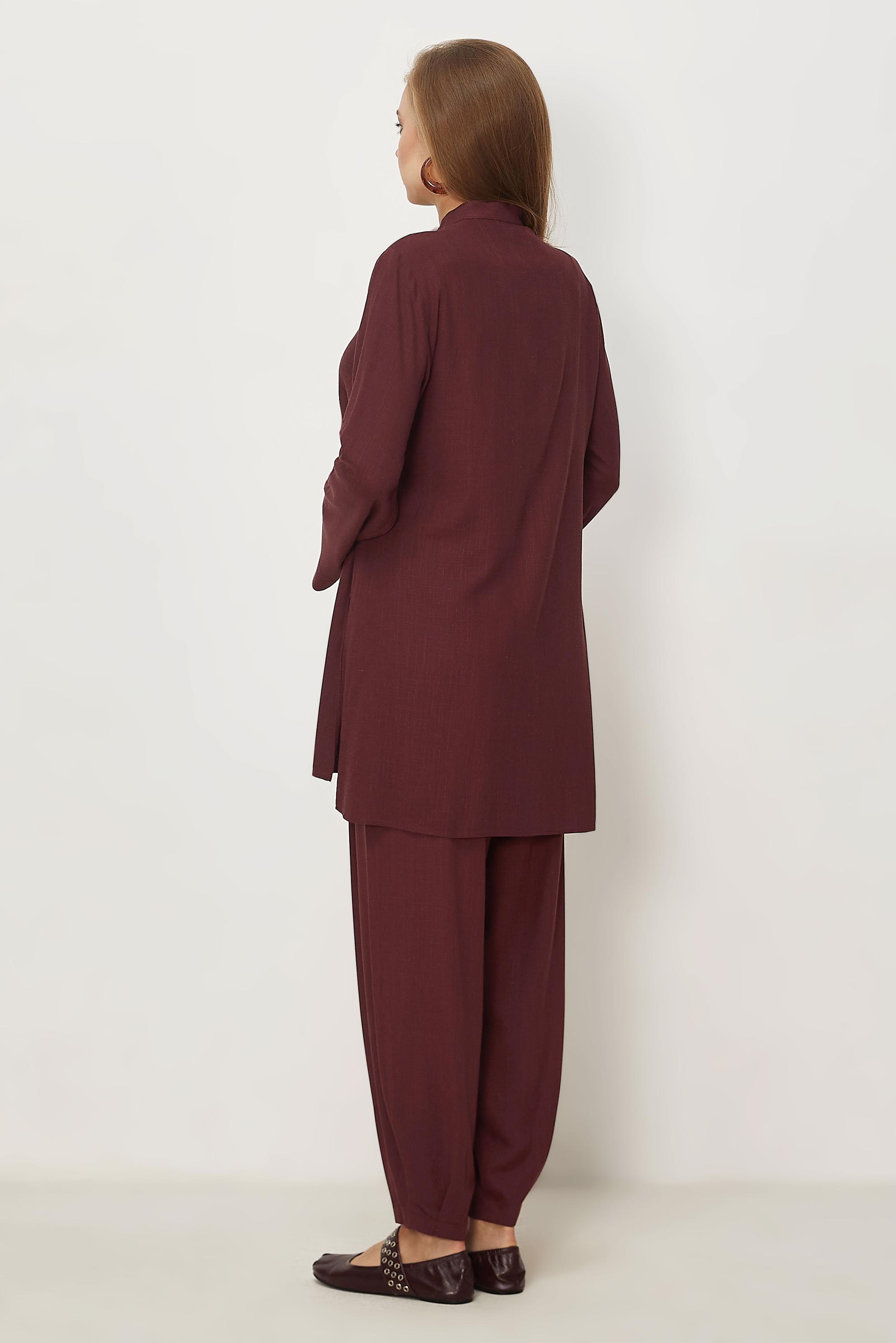 Hijab clothing BEIGE ASYMMETRICAL CUT LINEN PANTSUIT 46437