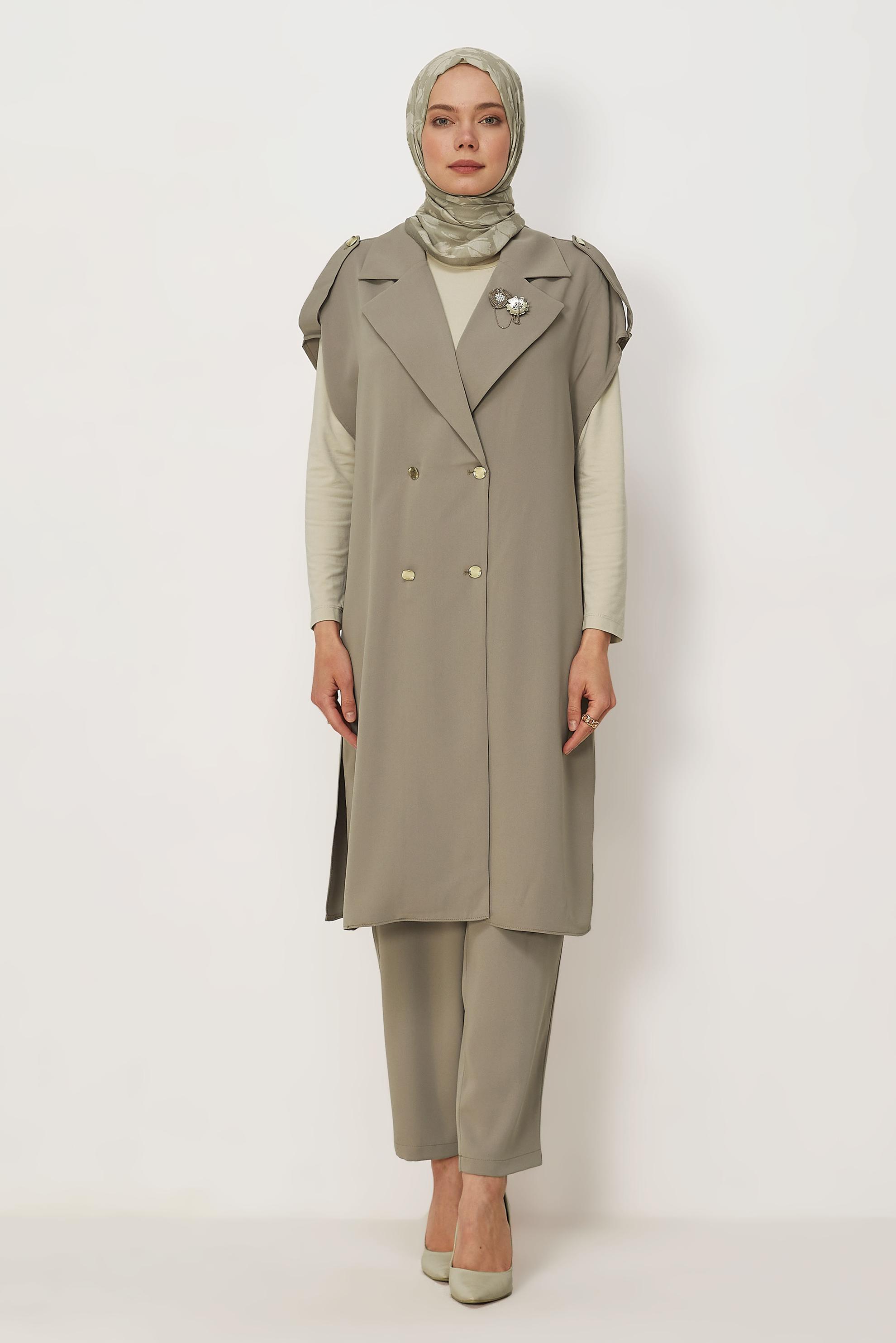 Vêtements hijab VISON ENSEMBLE PANTALON AVEC GILET LONG 46442