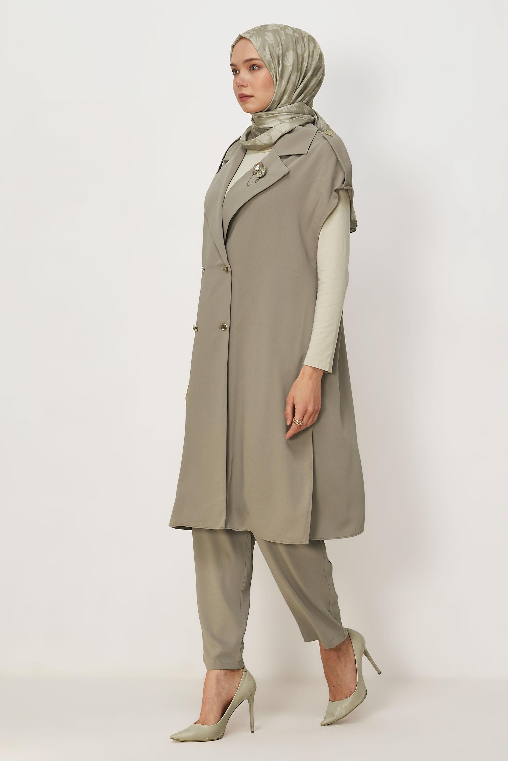 Vêtements hijab VISON ENSEMBLE PANTALON AVEC GILET LONG 46442