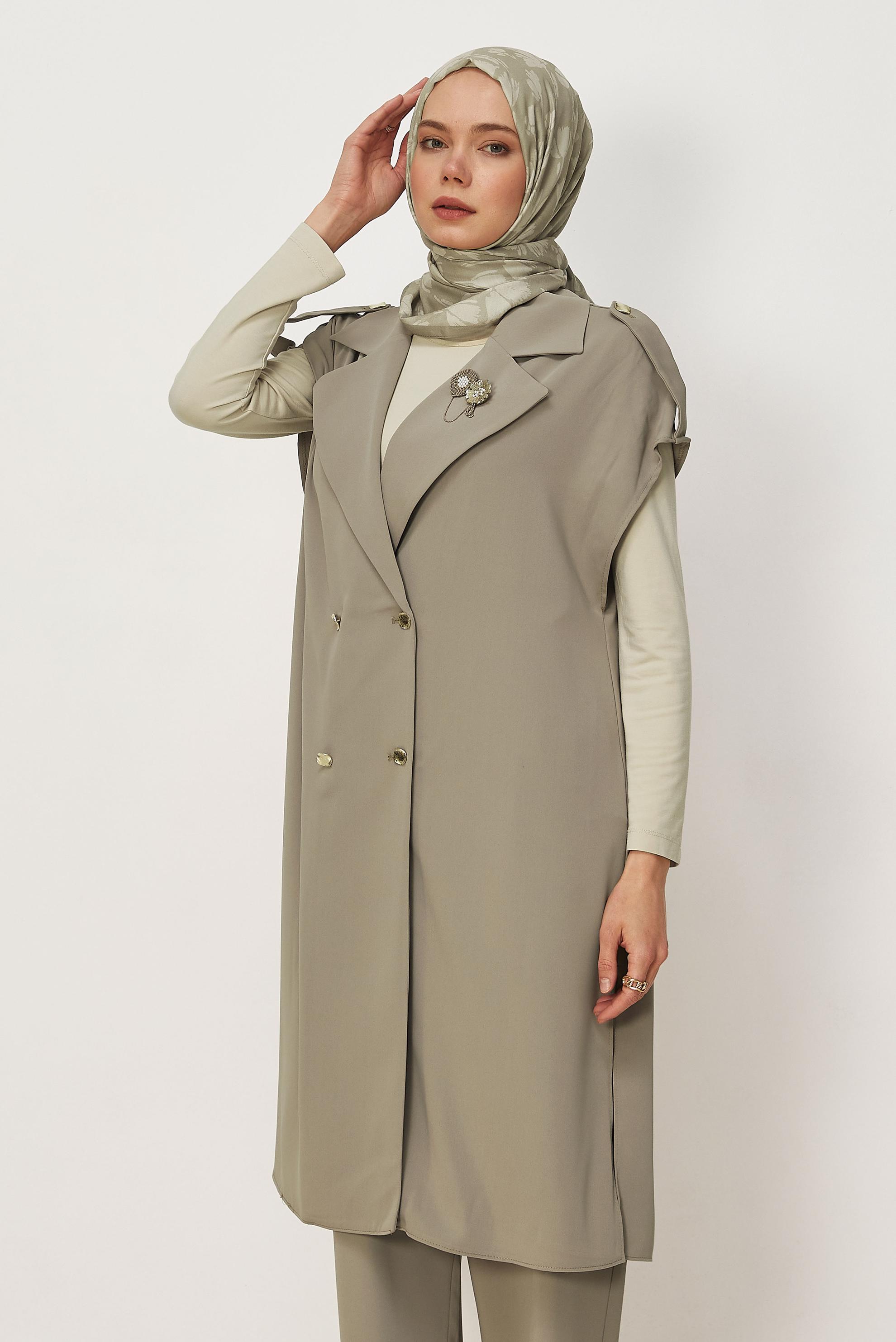 Vêtements hijab VISON ENSEMBLE PANTALON AVEC GILET LONG 46442