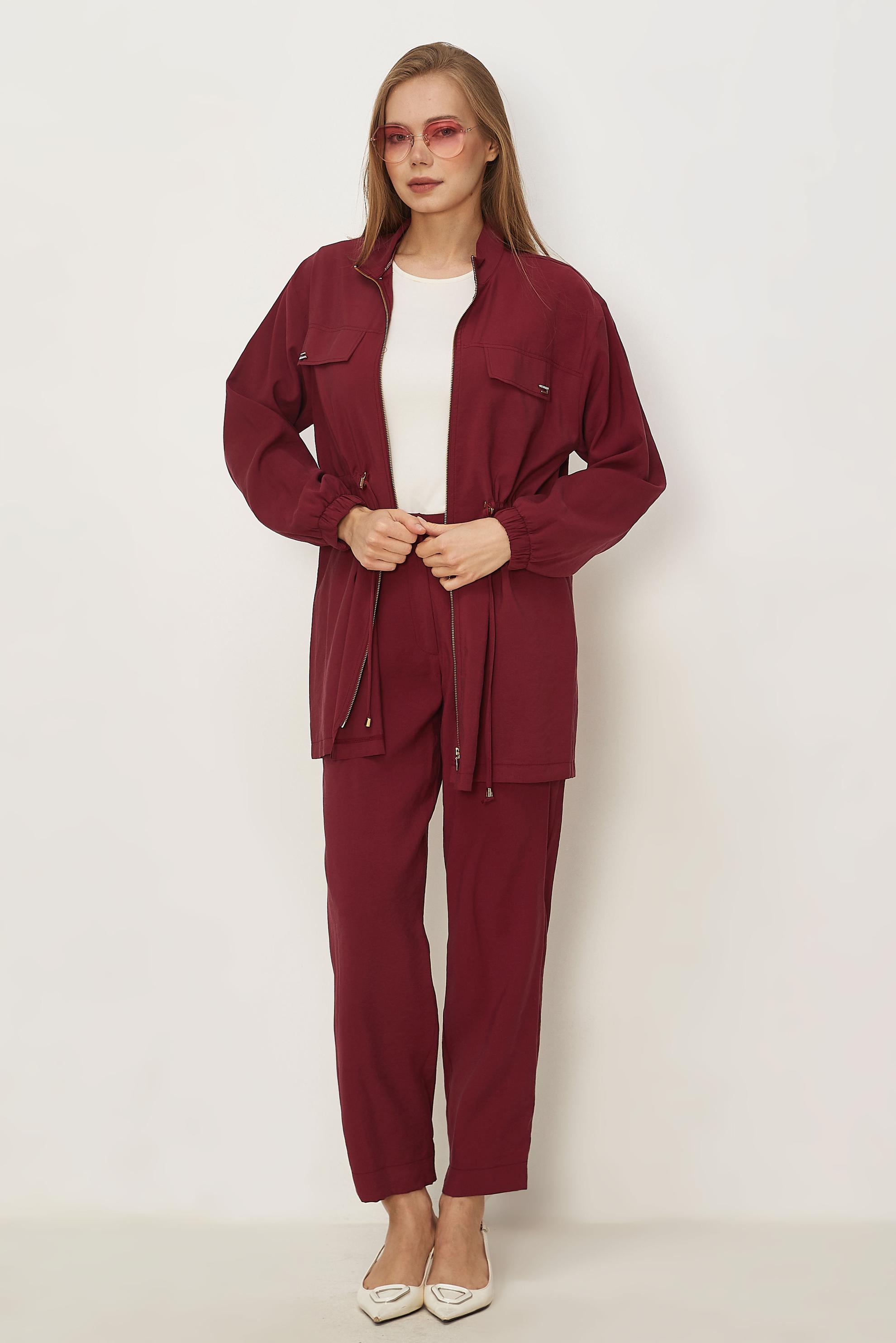 Hijab clothing BEIGE SMOCKED WAIST MODAL PANTSUIT 46459