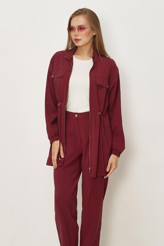 Hijab clothing BEIGE SMOCKED WAIST MODAL PANTSUIT 46459 - ALVİNA