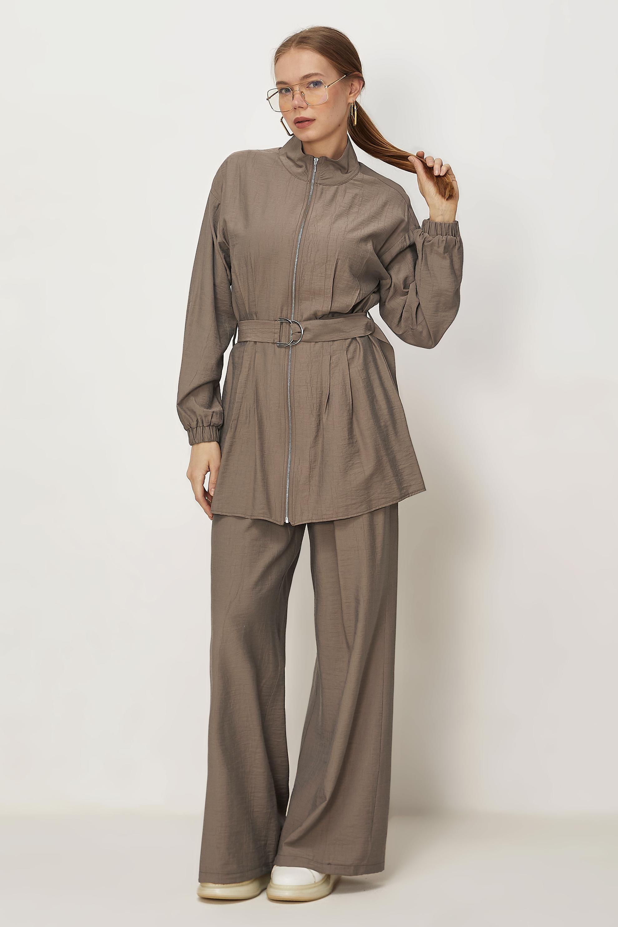 Hijab-Kleidung NERZ HOSENANZUG MIT GÜRTEL 46486