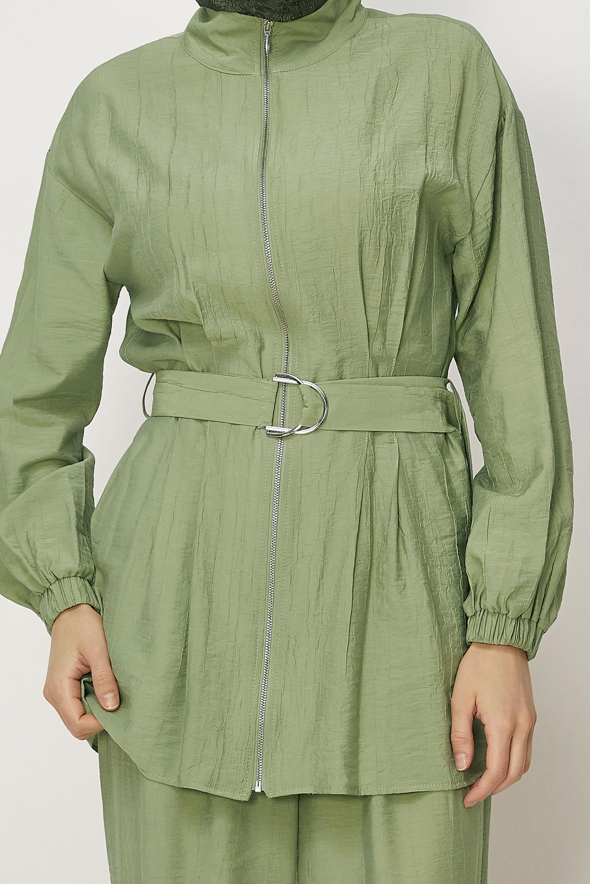 Hijab-Kleidung GRÜN HOSENANZUG MIT GÜRTEL 46486