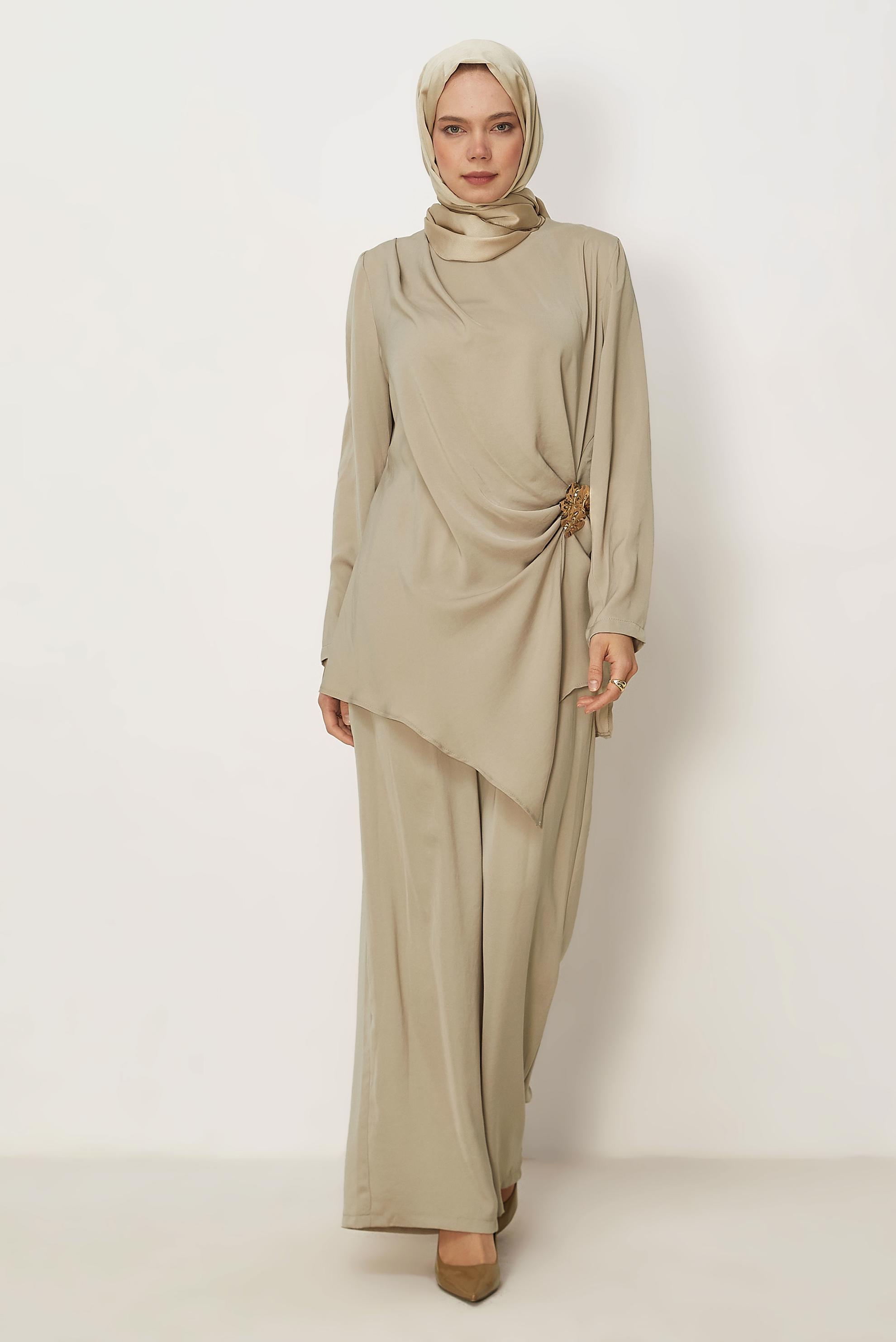 Vêtements hijab SABLE ENSEMBLE PANTALON EN SATIN 46487