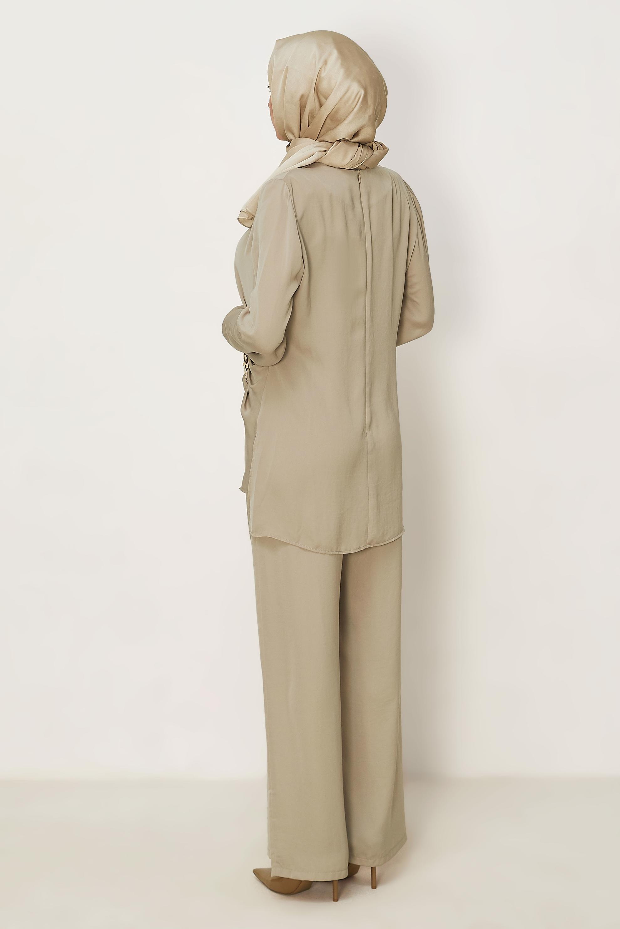 Vêtements hijab SABLE ENSEMBLE PANTALON EN SATIN 46487