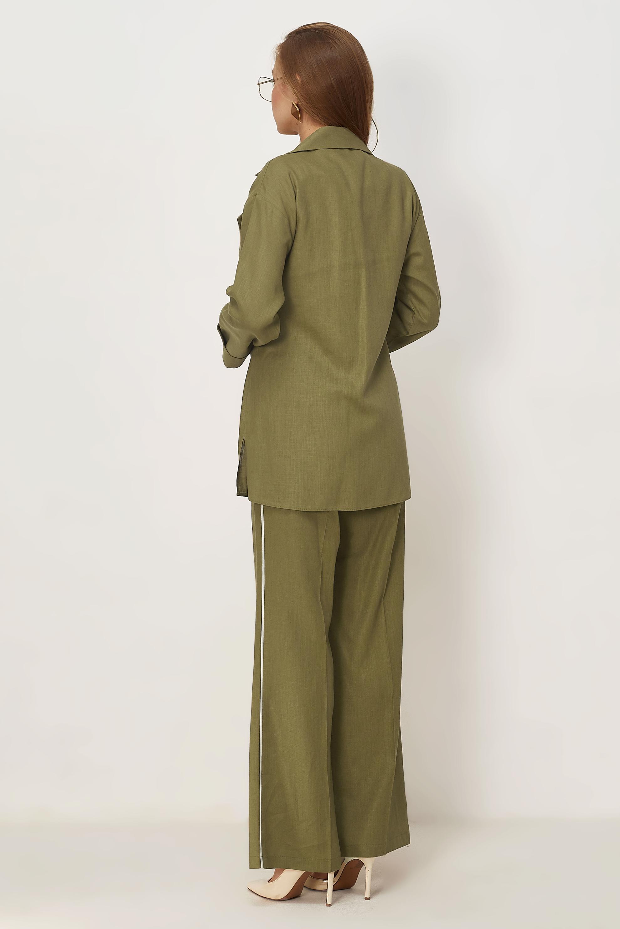 Vêtements hijab BEIGE ENSEMBLE PANTALON EN LIN NOUÉ 46607