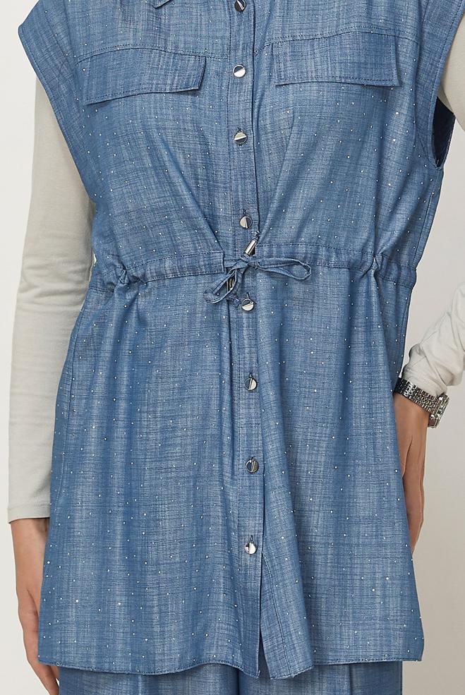 Tesettür giyim MAVİ 46608 DENIM KOT 2Lİ PANT.TK. 38-44 - ALVİNA