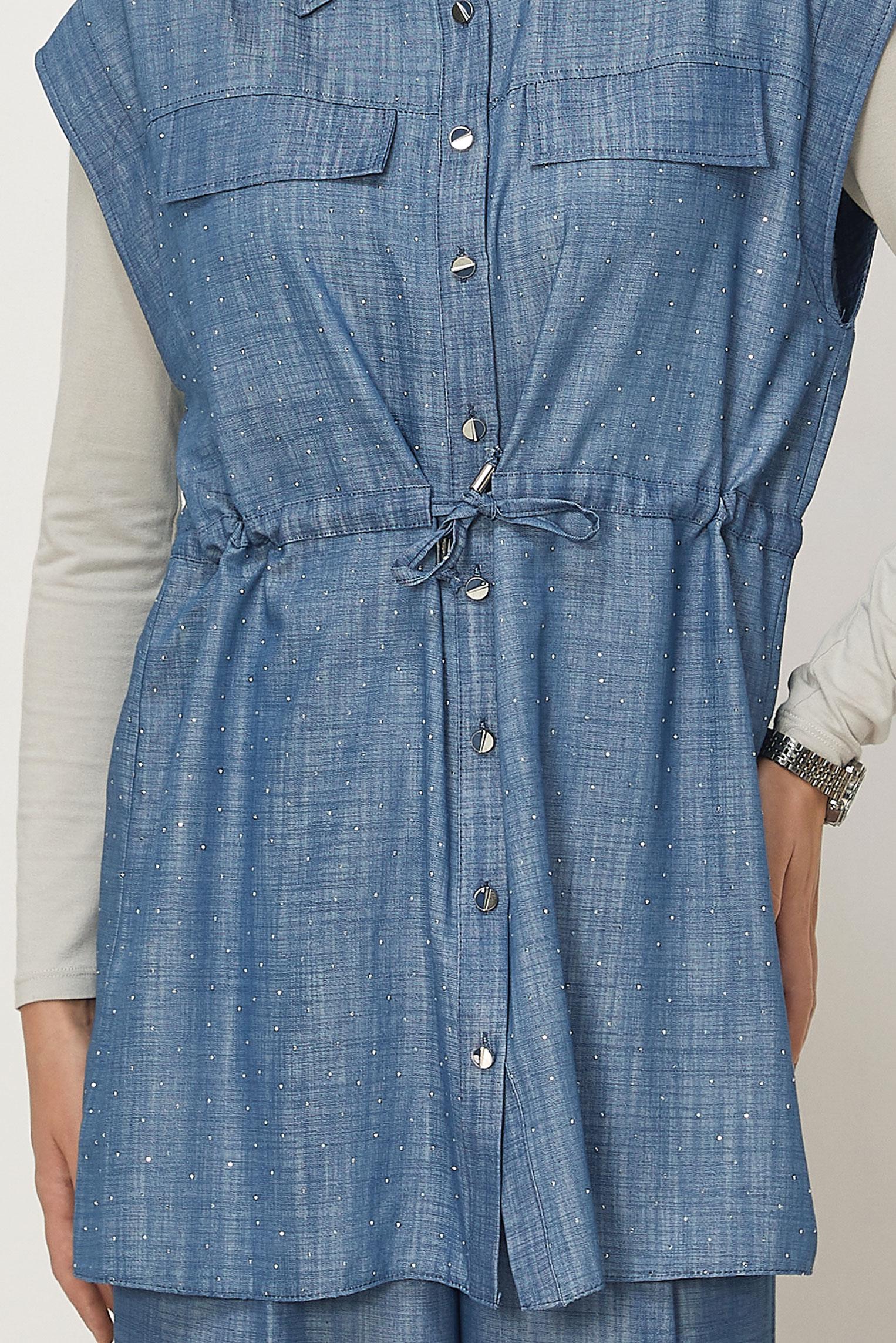 Tesettür giyim MAVİ 46608 DENIM KOT 2Lİ PANT.TK. 38-44