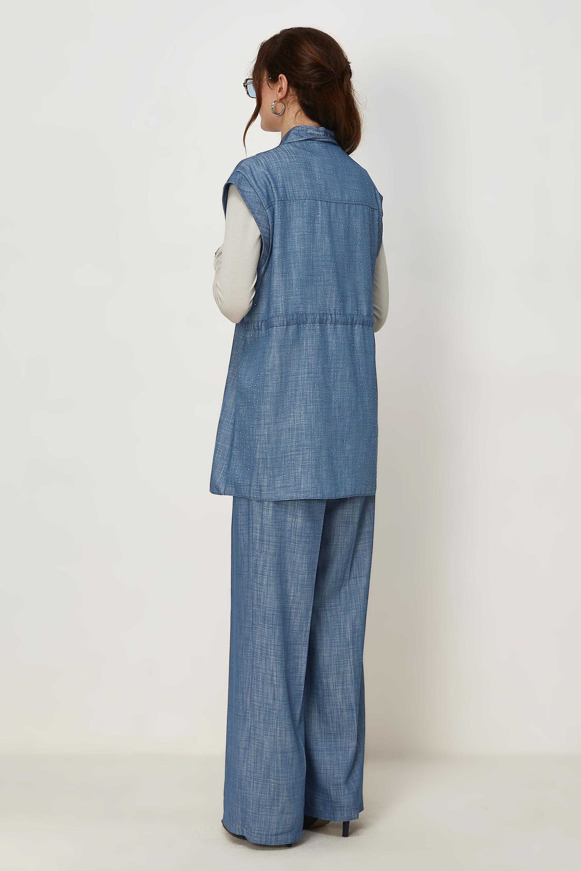 Tesettür giyim MAVİ 46608 DENIM KOT 2Lİ PANT.TK. 38-44