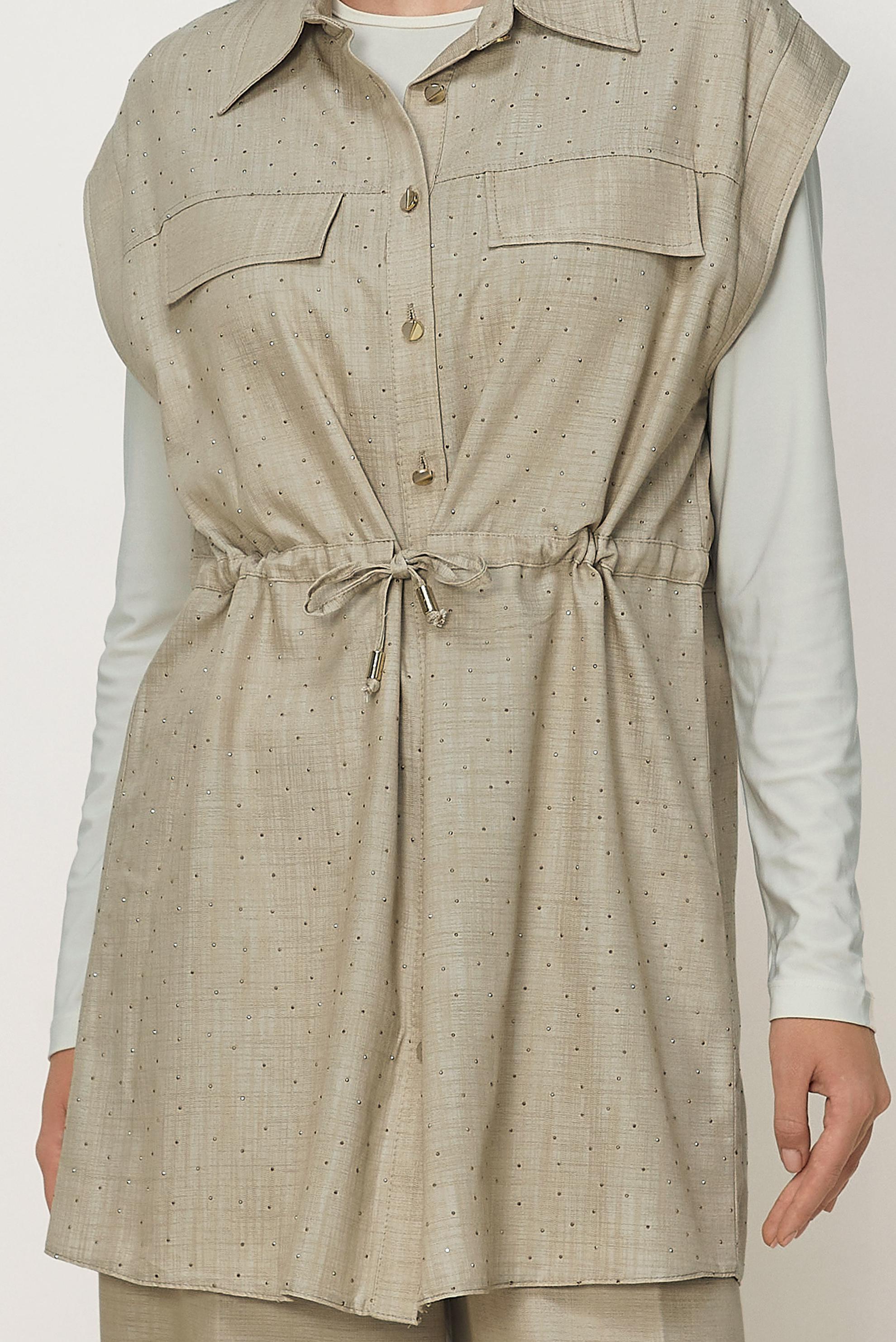 Tesettür giyim KAHVE 46608 DENIM KOT 2Lİ PANT.TK. 38-44