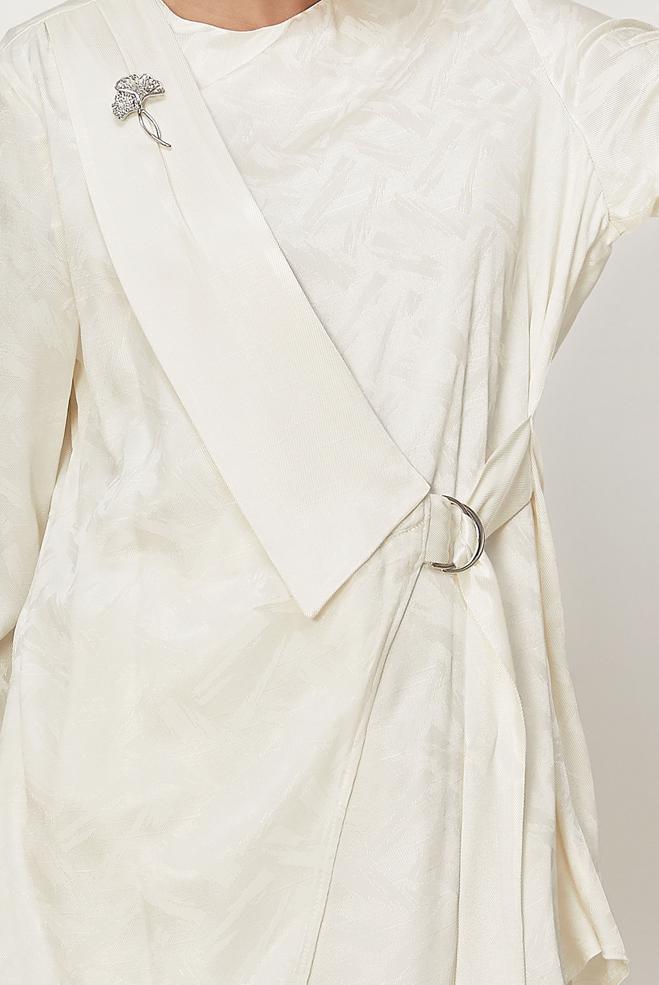 Hijab clothing WHITE BELT DETAILED PANTSUIT 46669 - ALVİNA