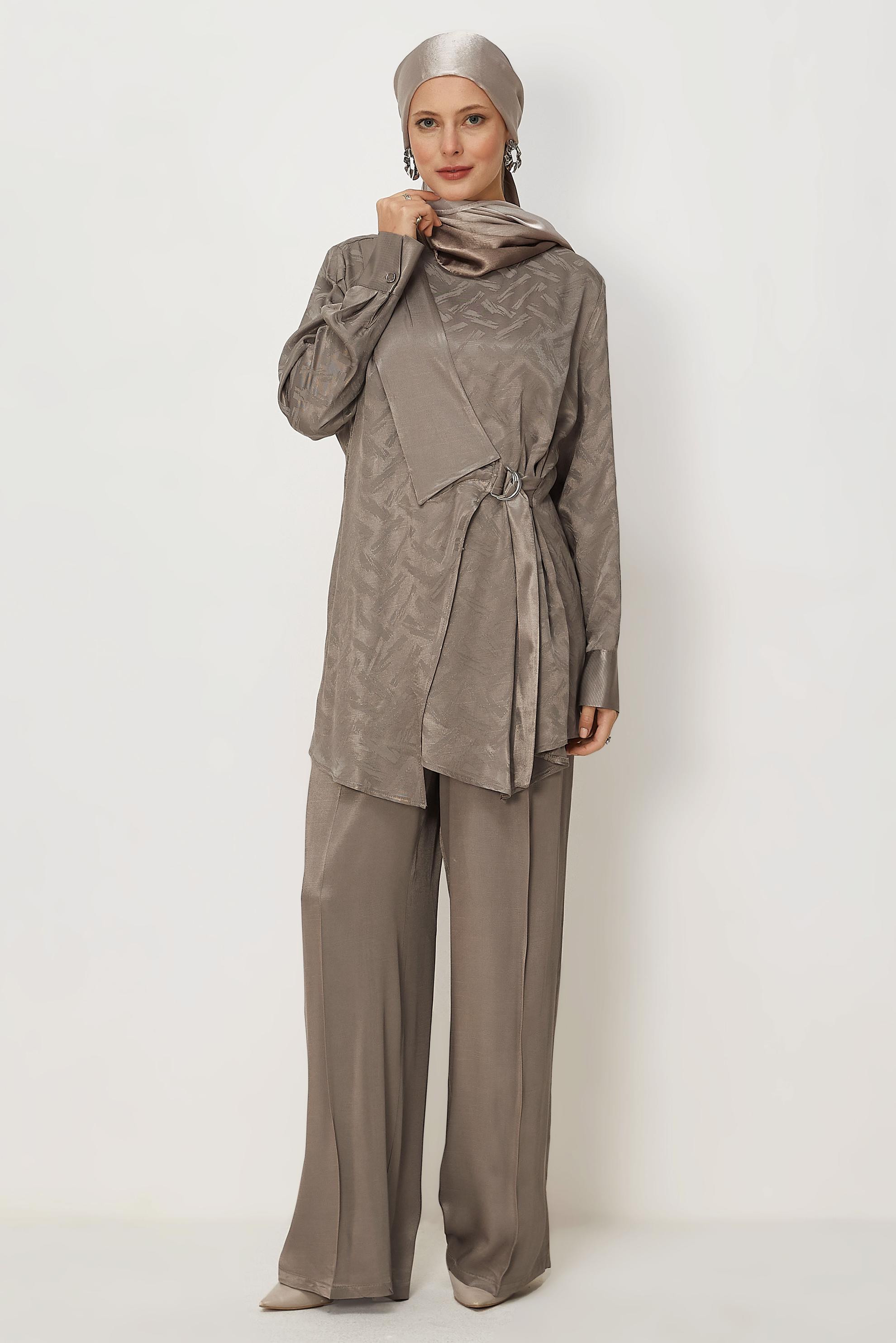 Hijab clothing MINK BELT DETAILED PANTSUIT 46669