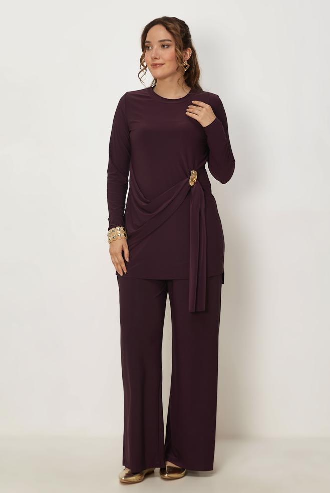 Tesettür giyim BORDO 46830 VİZONA 2Lİ PANT.TK. 38-46 TEK40 - ALVİNA