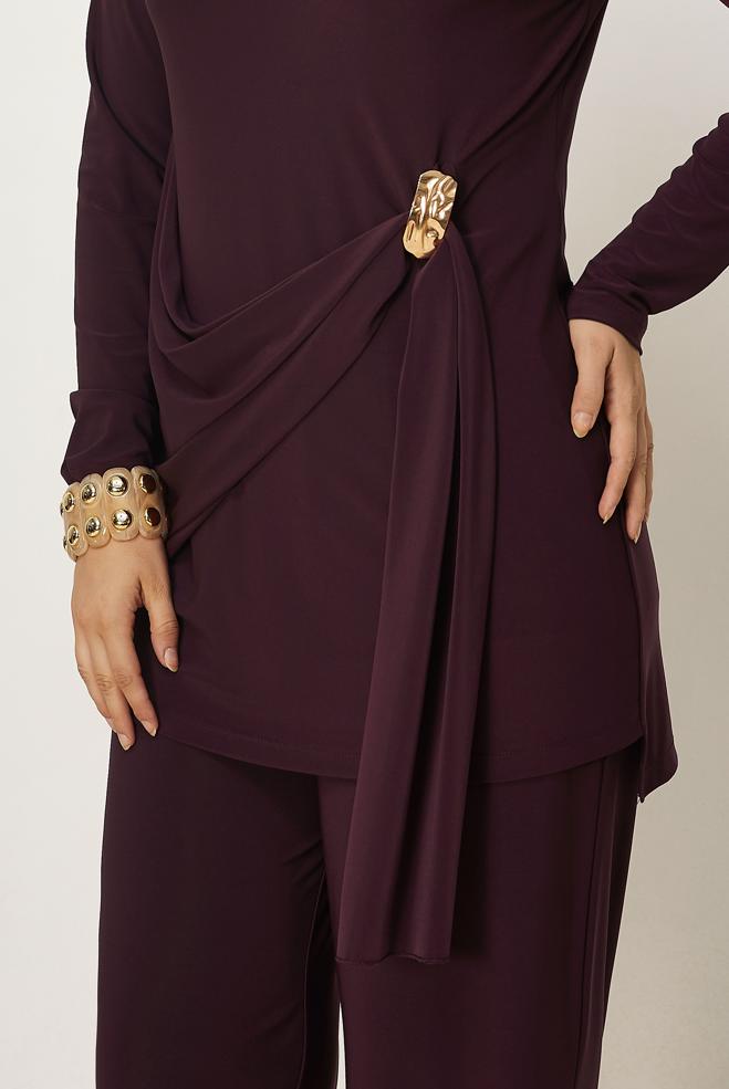 Tesettür giyim BORDO 46830 VİZONA 2Lİ PANT.TK. 38-46 TEK40 - ALVİNA