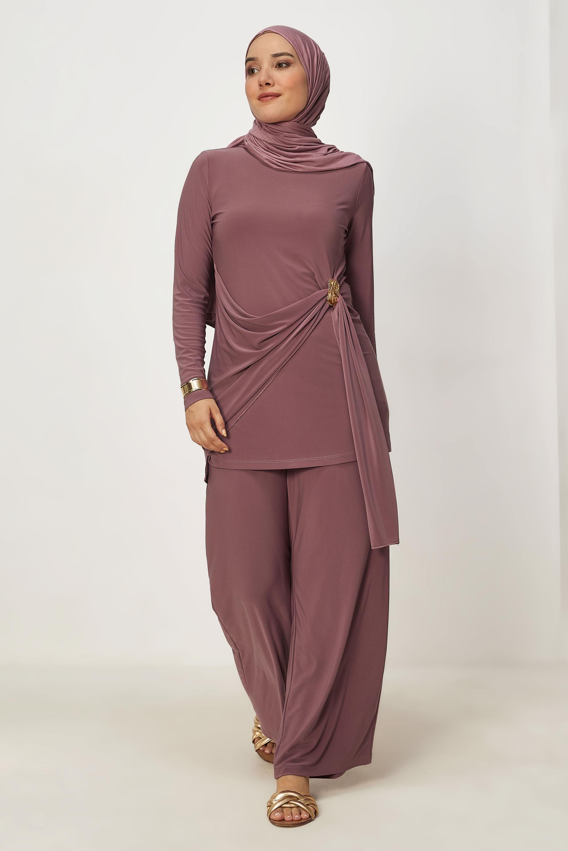 Tesettür giyim PEMBE 46830 VİZONA 2Lİ PANT.TK. 38-46 TEK40