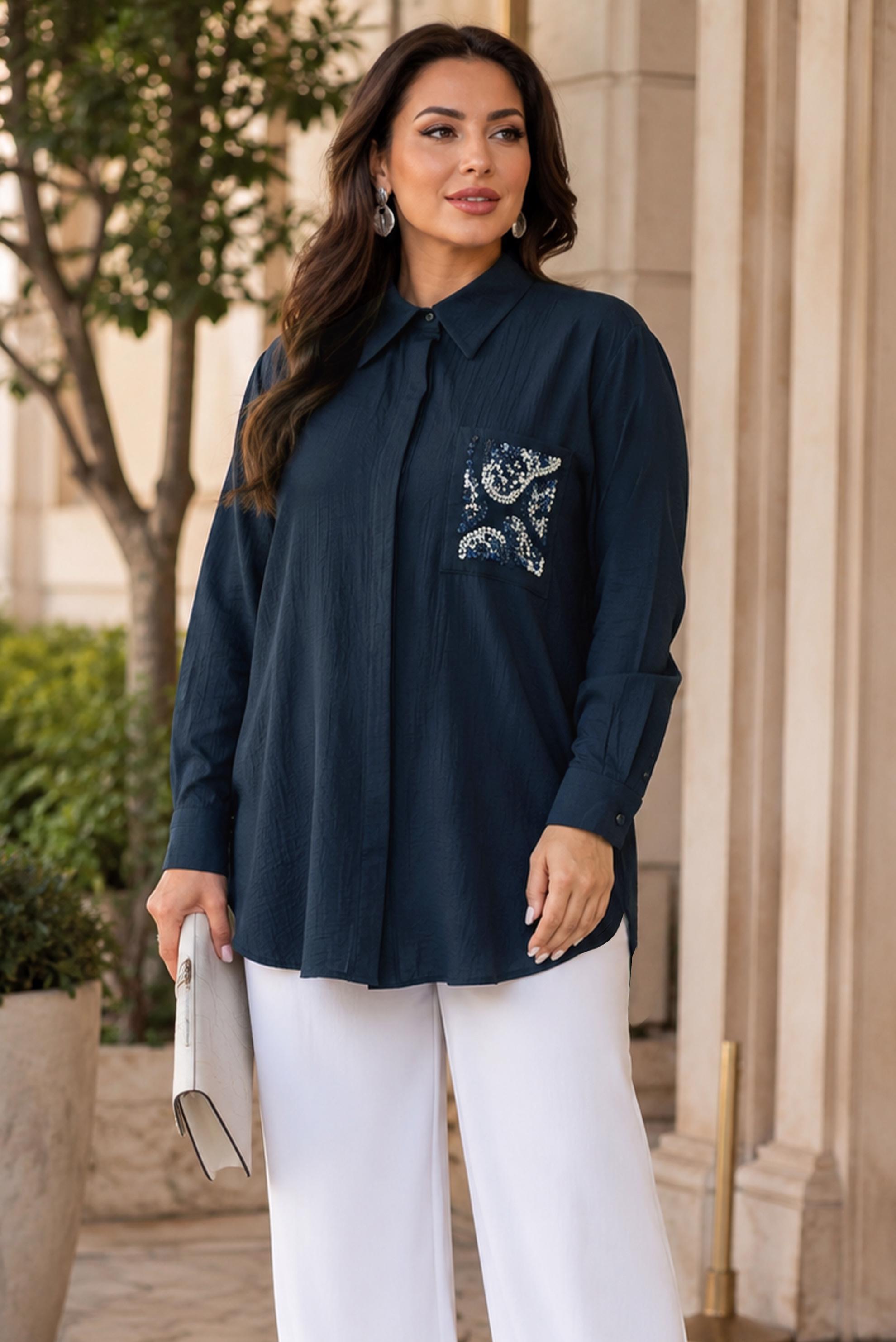 Hijab clothing NAVY BLUE 20809 ÇİLEK TUNİK 42-50 TEK40