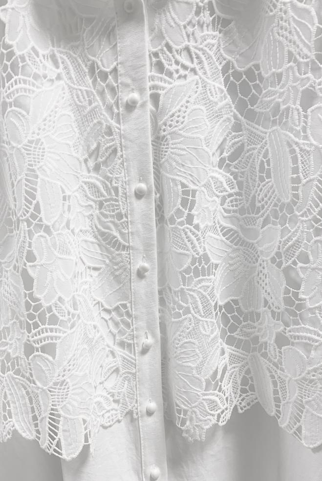 Hijab clothing WHITE GUIPURE DETAIL TUNIC 20964 - ALVİNA