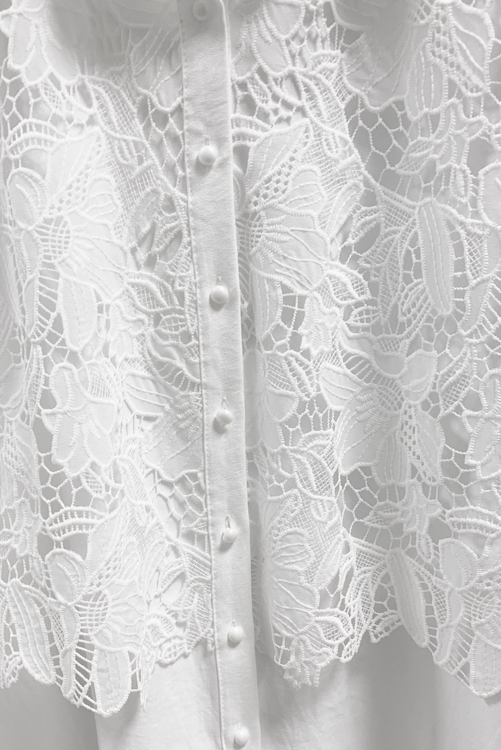 Hijab clothing WHITE GUIPURE DETAIL TUNIC 20964