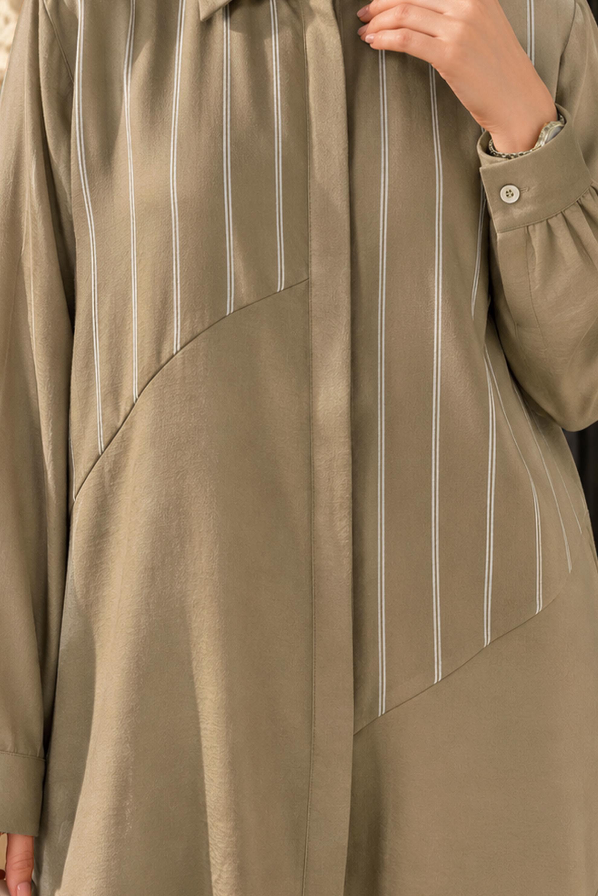 Hijab clothing BEIGE PLUS SIZE SHIRT COLLAR TUNIC 20969