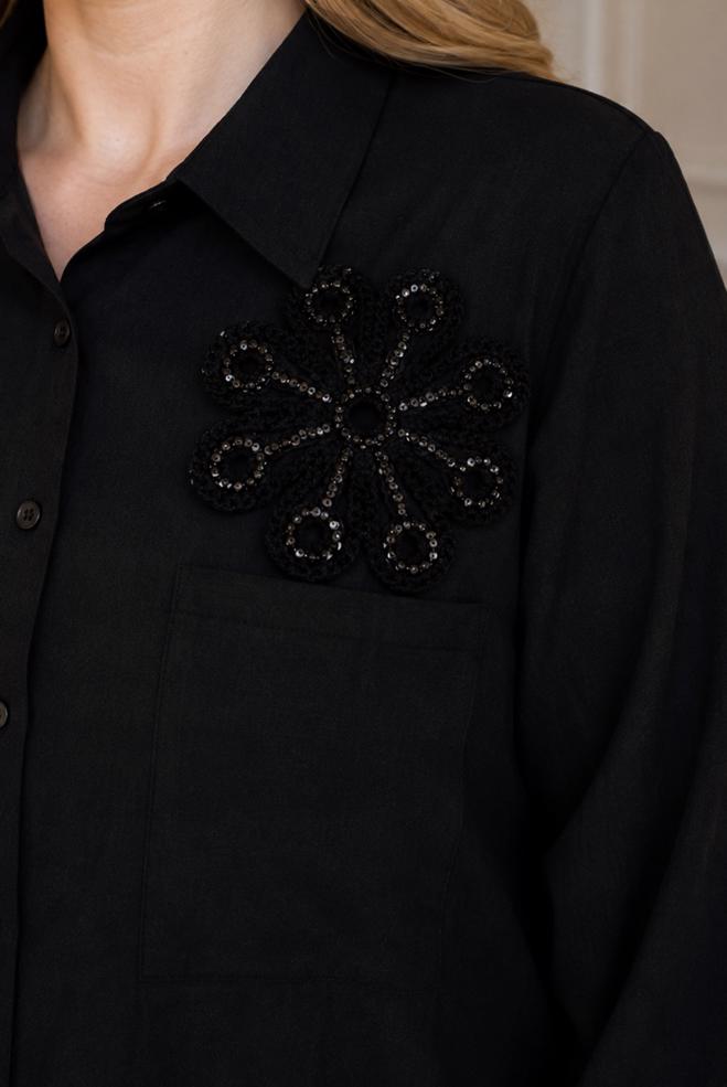 Hijab clothing BLACK PLUS SIZE MUSLIN TUNIC 20971 - ALVİNA