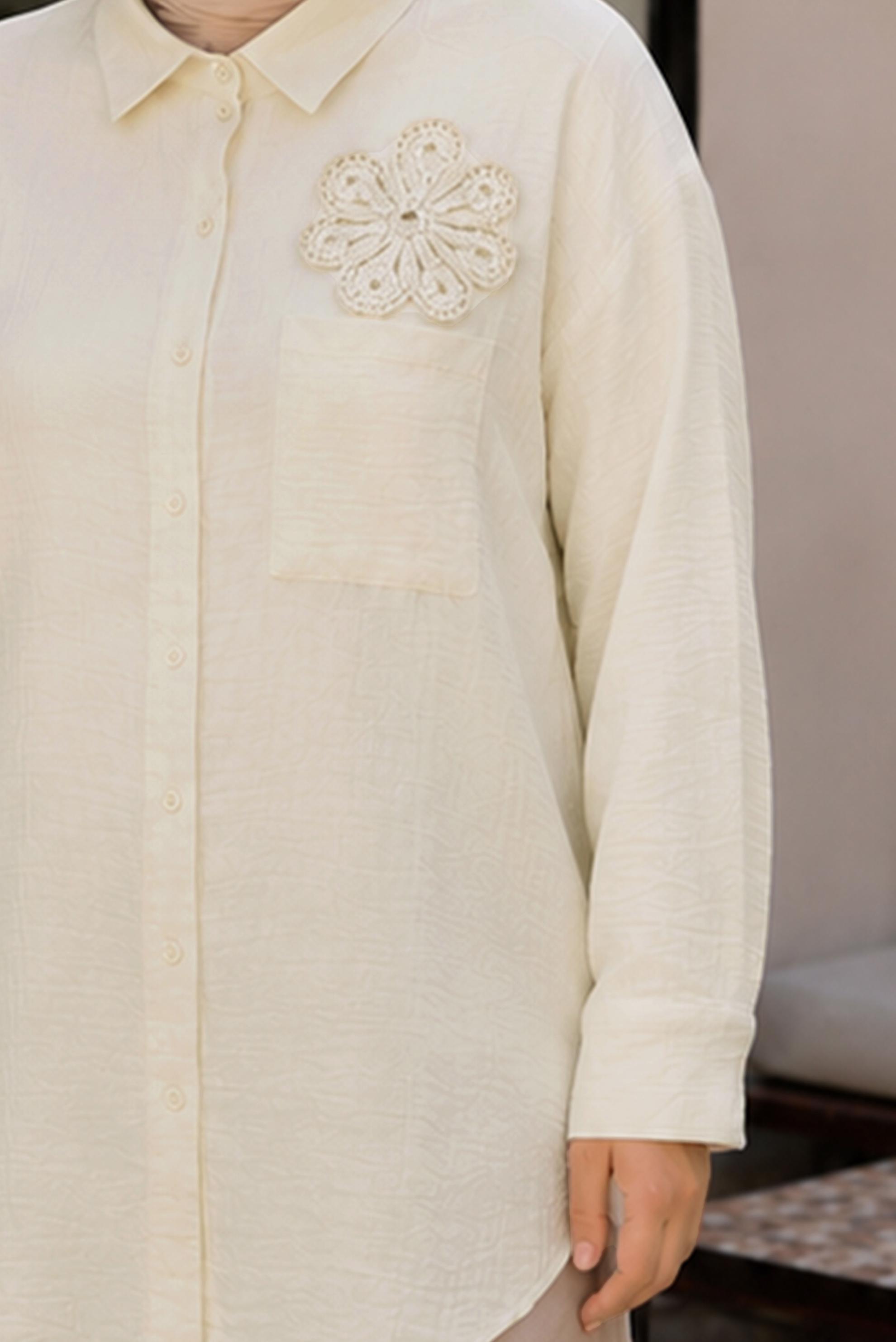 Hijab clothing BEIGE PLUS SIZE MUSLIN TUNIC 20971