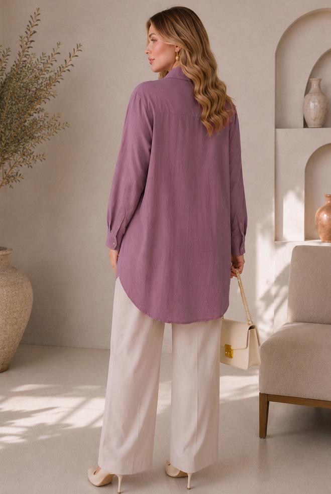 Tesettür giyim PEMBE 20975 ÇİLEK TUNİK 42-50 TEK 44 - ALVİNA