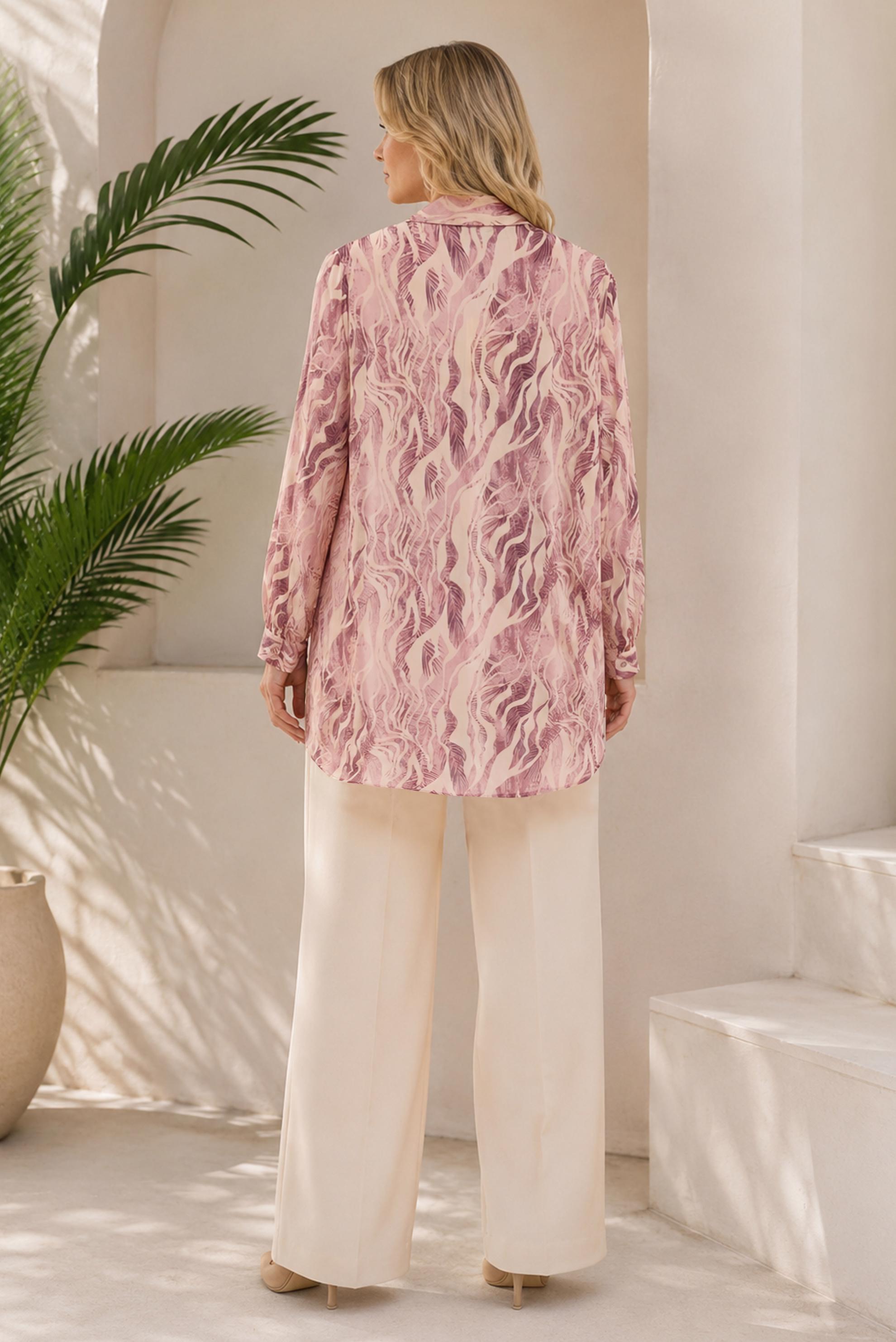 Hijab clothing DAMSON PATTERNED SATIN TUNIC 21050