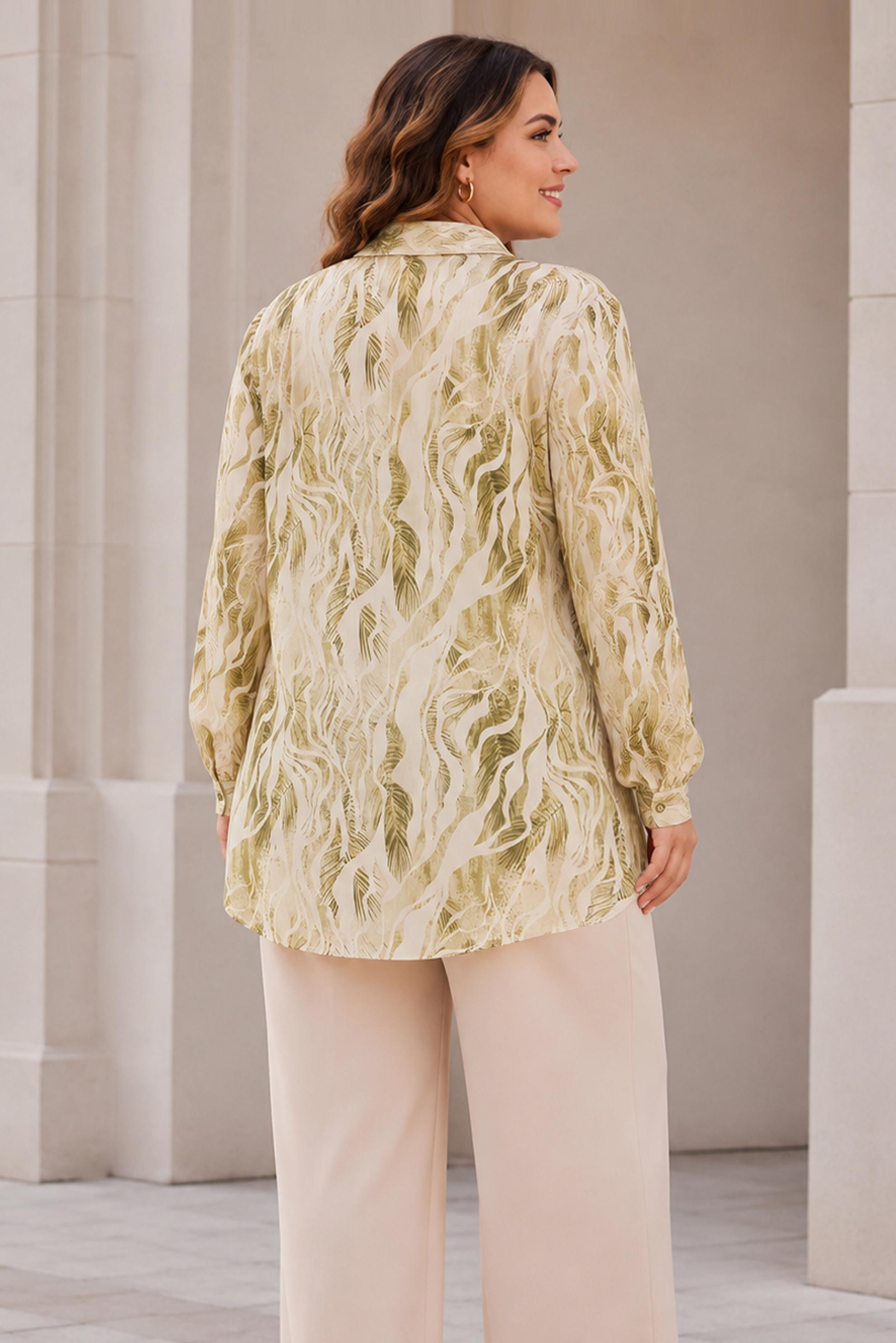 Hijab clothing YELLOW PATTERNED SATIN TUNIC 21050