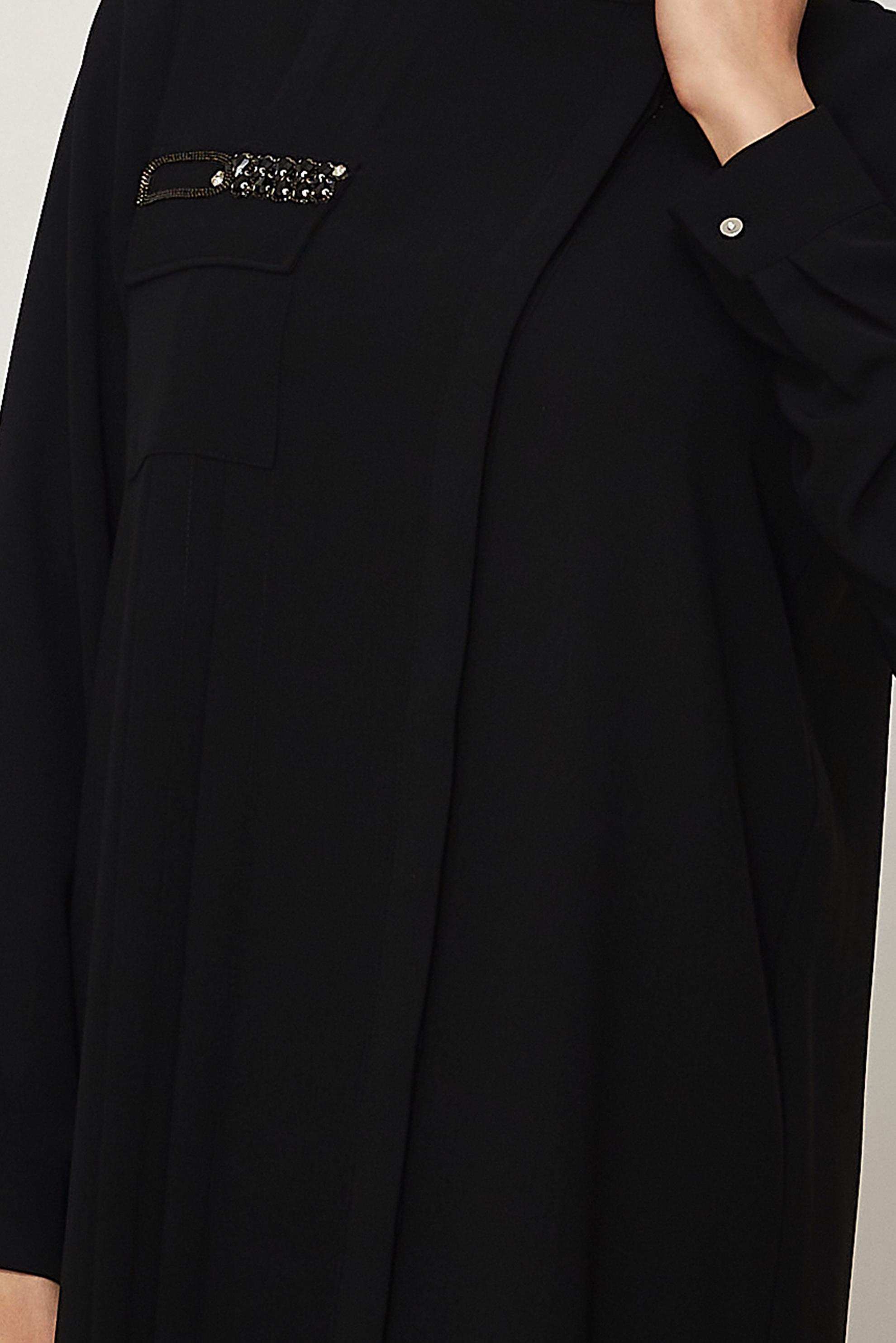 Tesettür giyim SİYAH KETEN EFEKTLİ UZUN TUNİK 45560