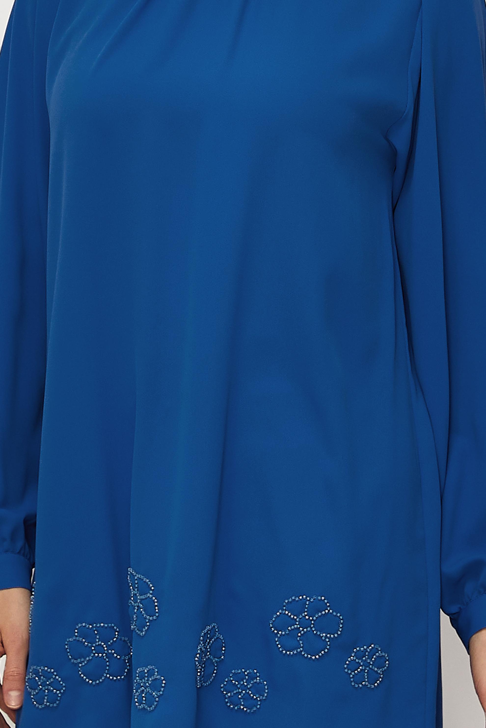 Hijab clothing NAVY BLUE EMBROIDERY DETAILED TUNIC 45710
