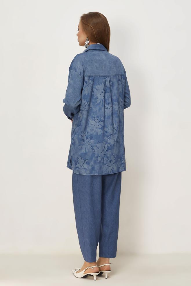 Hijab clothing BLUE DENIM LOOK TUNIC 46322 - ALVİNA
