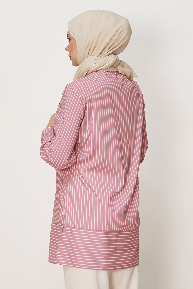 Hijab-Kleidung PULVER HEMDKRAGEN TUNIKA 46356 - ALVİNA