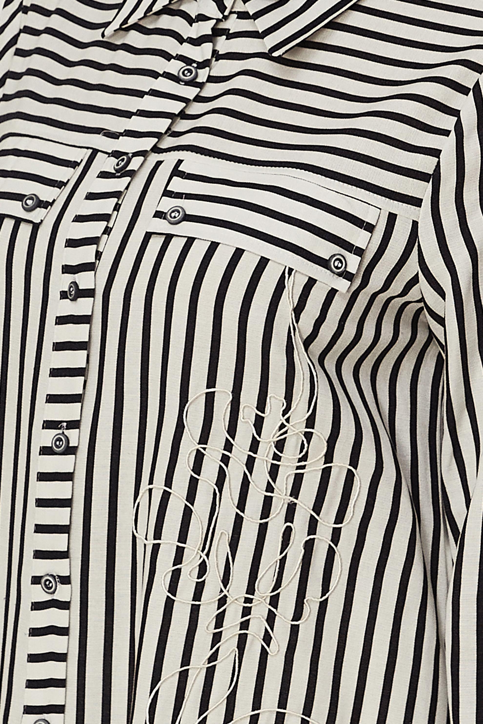 Hijab clothing BEIGE STRIPED SHIRT COLLAR TUNIC 46359