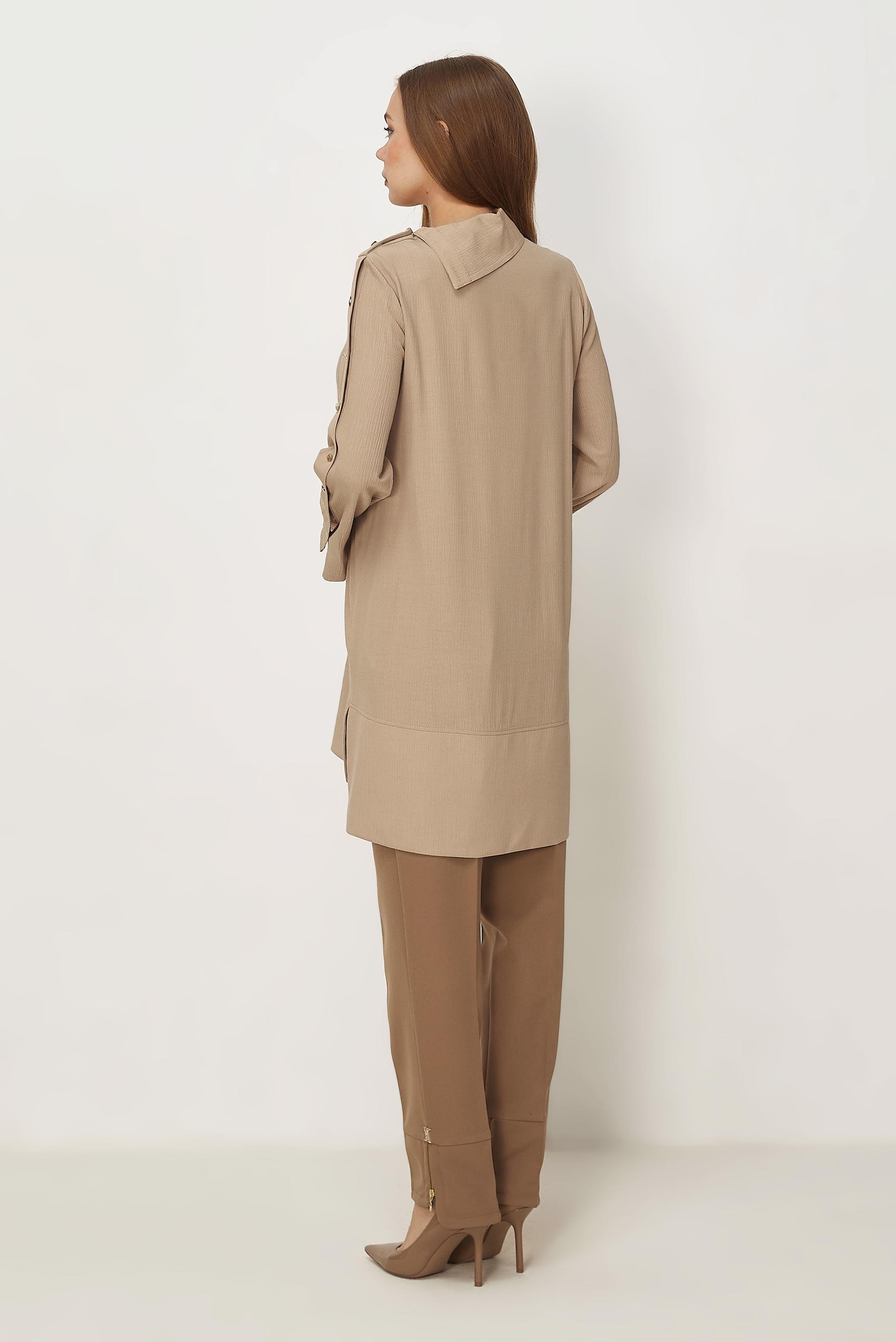 Hijab-Kleidung BRAUN TUNIKA MIT KNOPFDETAIL 46376