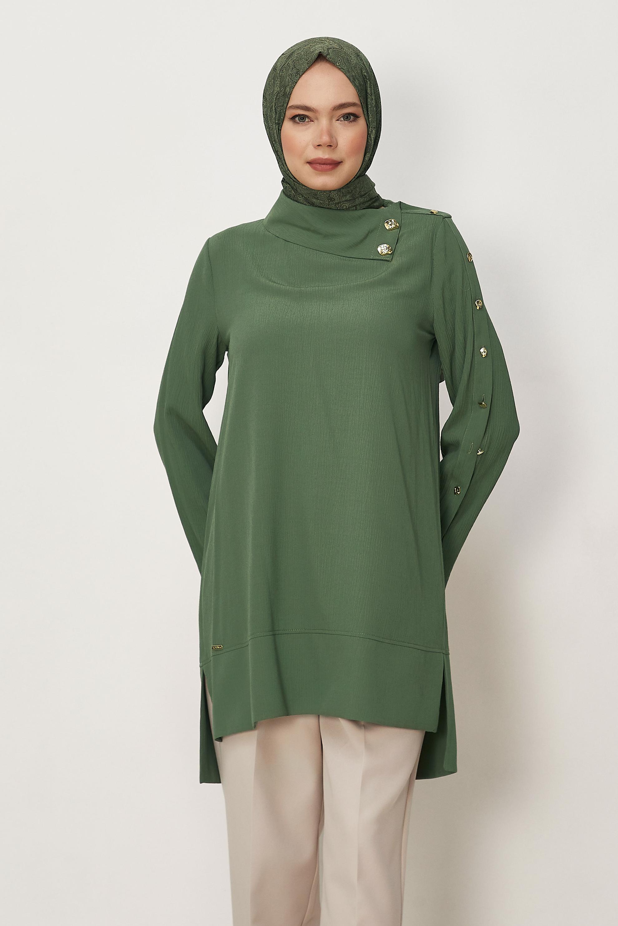 Hijab-Kleidung KHAKI TUNIKA MIT KNOPFDETAIL 46376