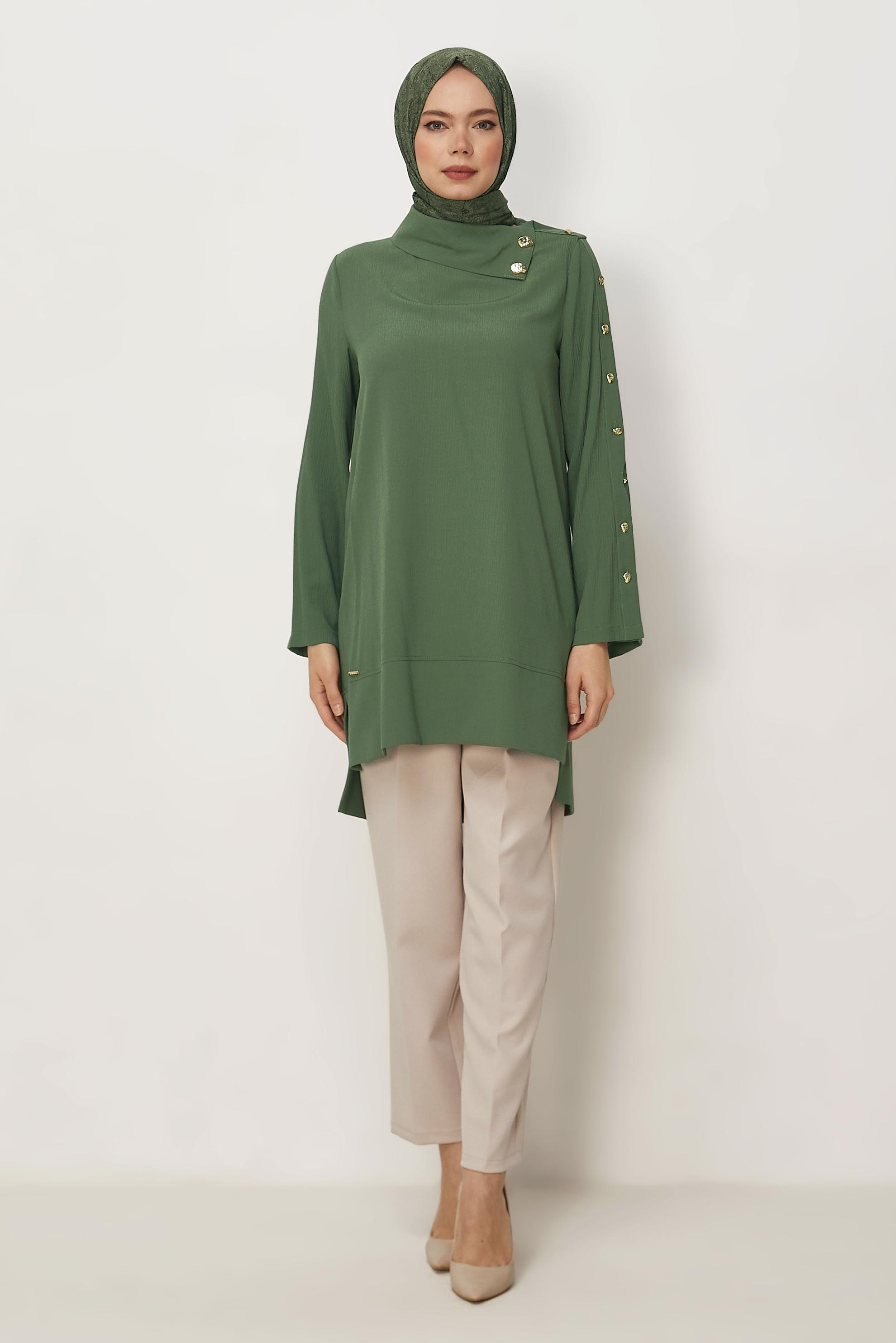 Hijab-Kleidung KHAKI TUNIKA MIT KNOPFDETAIL 46376