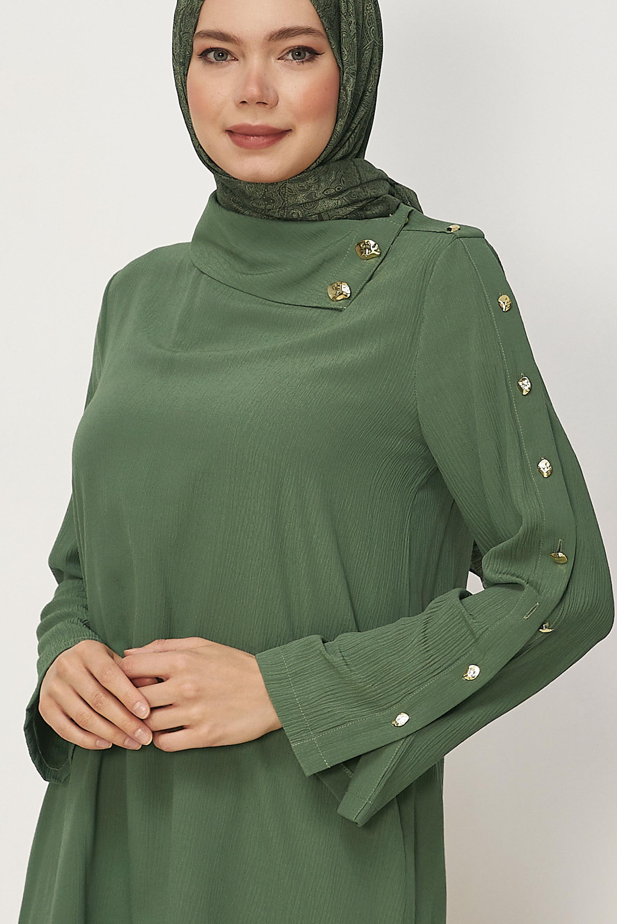 Hijab-Kleidung KHAKI TUNIKA MIT KNOPFDETAIL 46376