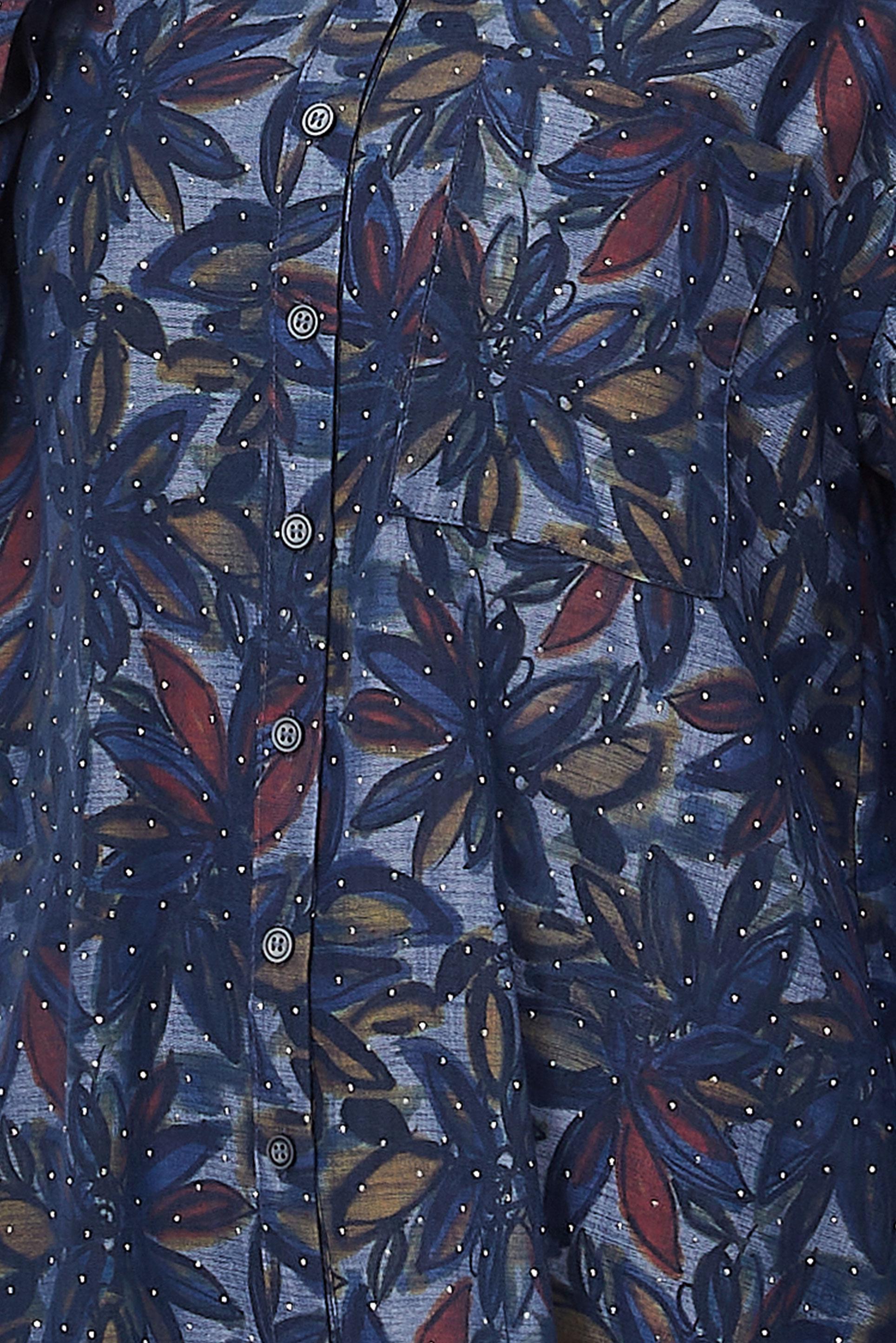 Vêtements hijab BLEU MARINE TUNIQUE EN JEAN DÉTAILLÉE DE GEMMES 46425