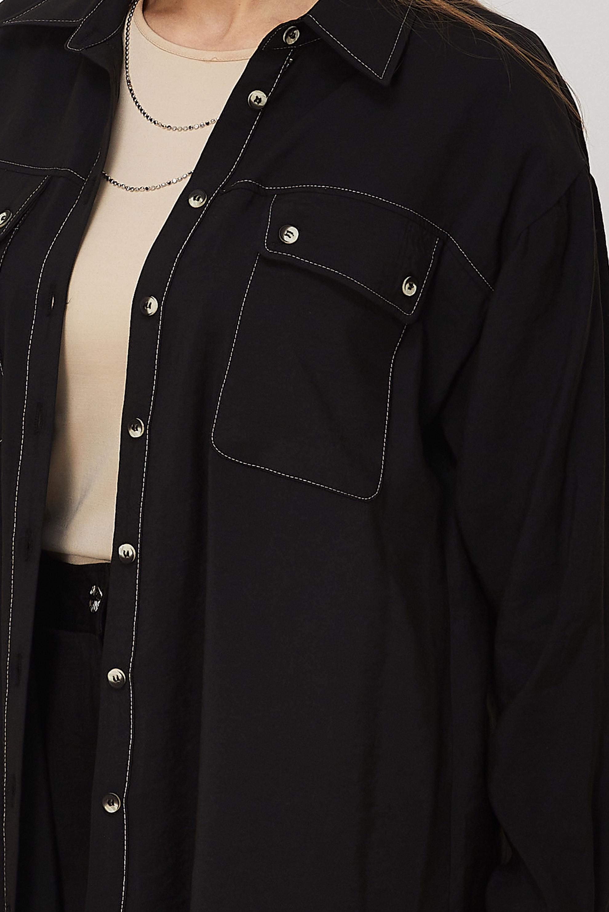 Hijab clothing BLACK SHIRT COLLAR MODAL TUNIC 46464