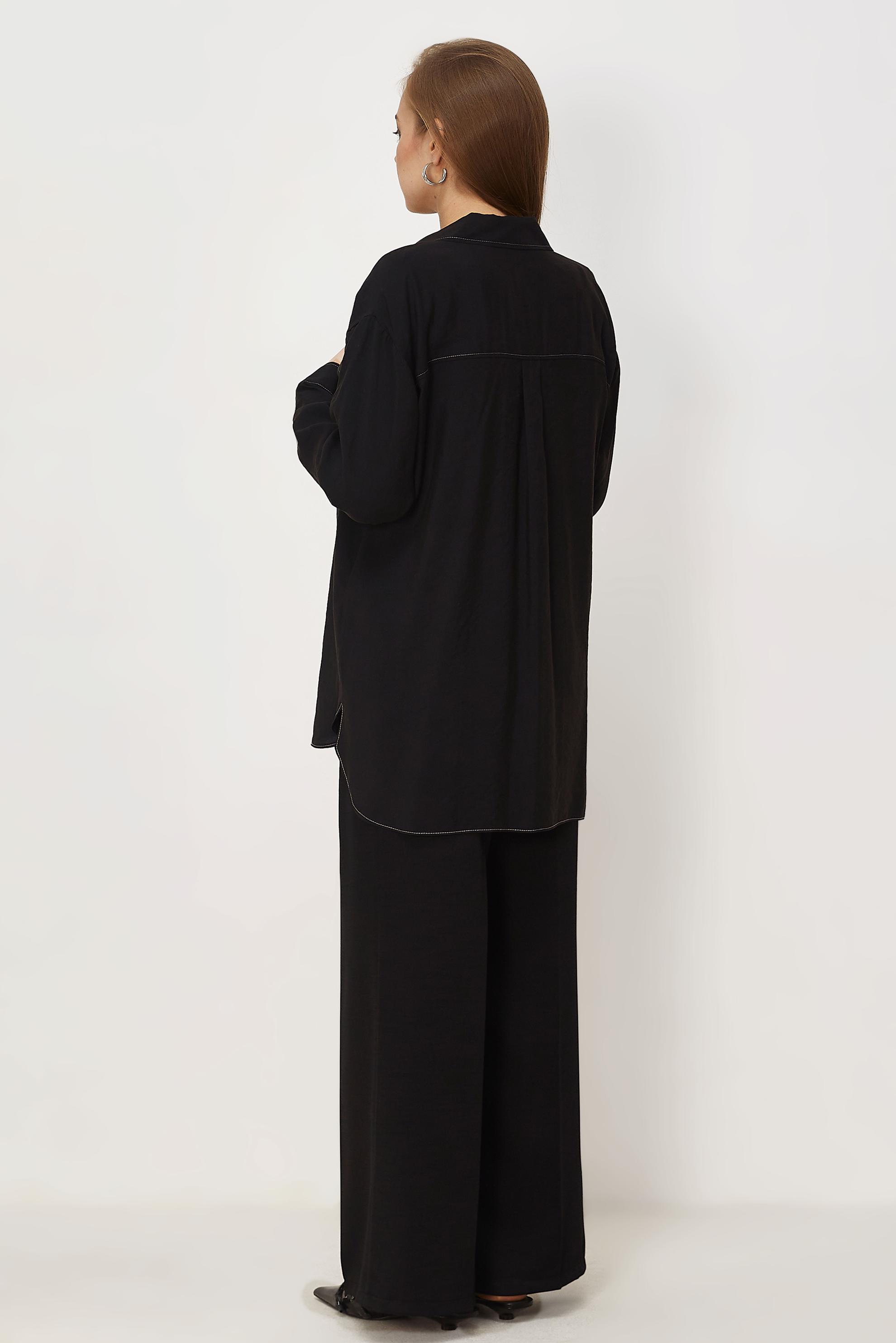 Hijab clothing BLACK SHIRT COLLAR MODAL TUNIC 46464