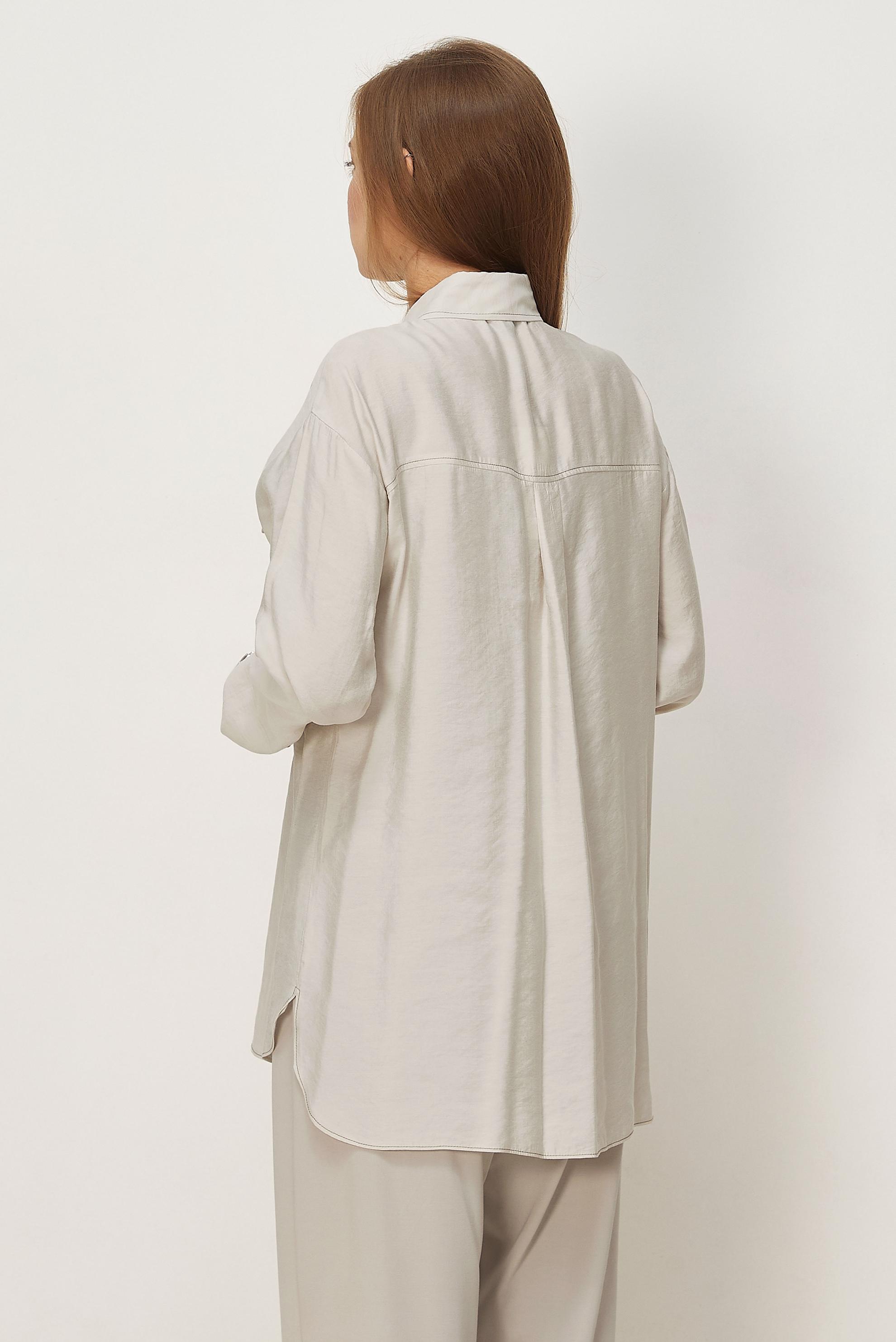 Hijab clothing BEIGE SHIRT COLLAR MODAL TUNIC 46464