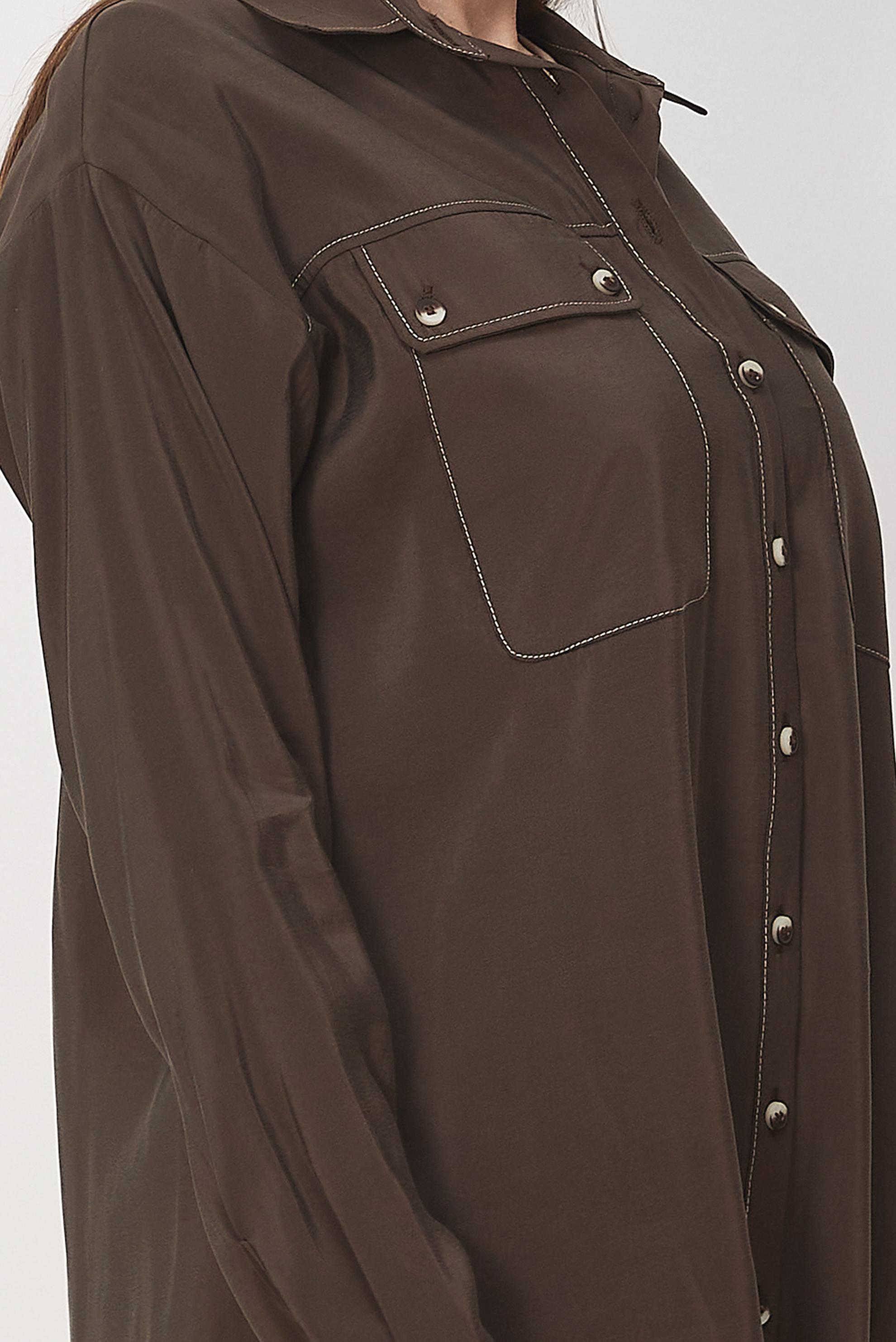 Hijab clothing BROWN SHIRT COLLAR MODAL TUNIC 46464