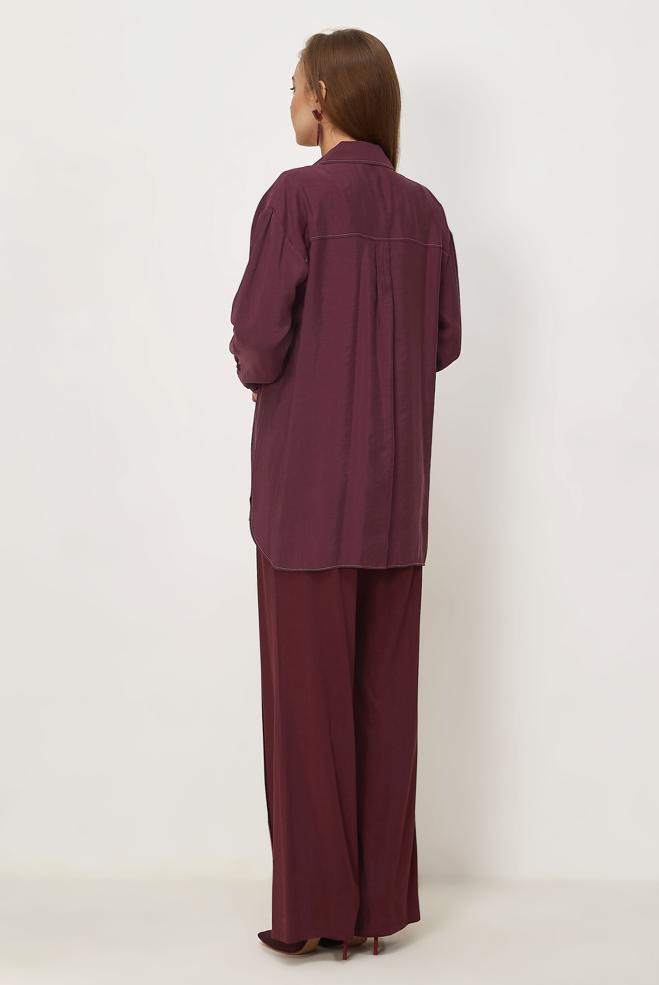 Hijab clothing DAMSON SHIRT COLLAR MODAL TUNIC 46464 - ALVİNA