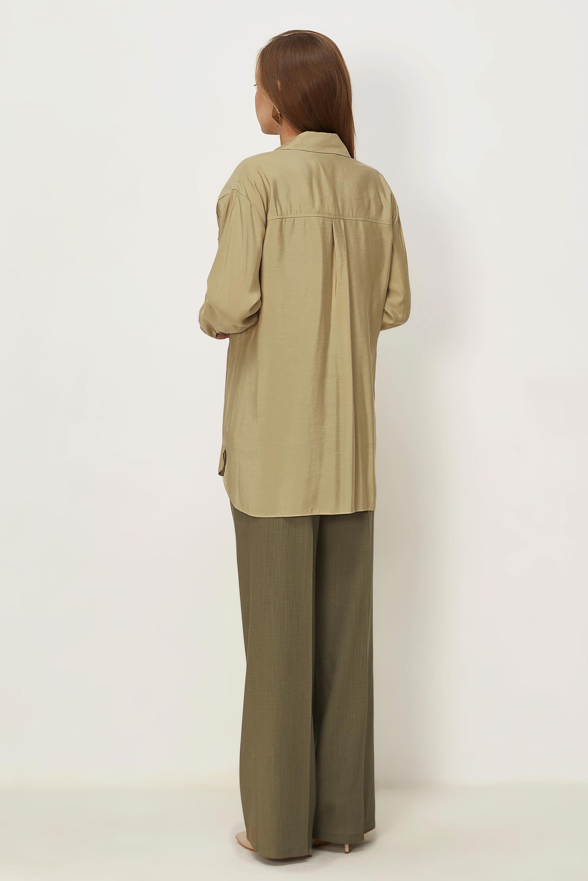 Hijab clothing BEIGE SHIRT COLLAR MODAL TUNIC 46464